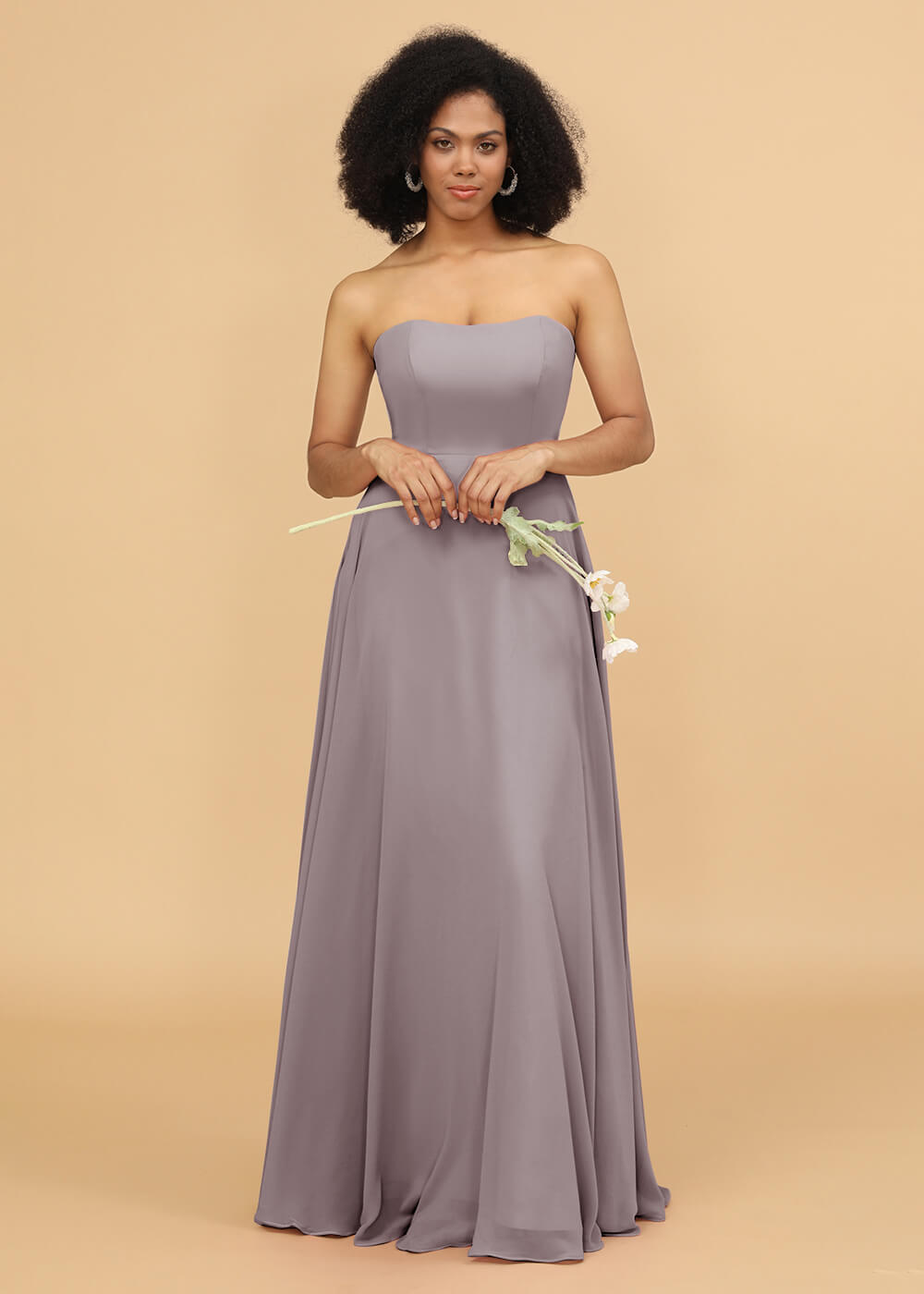 Strapless A-line Chiffon Bridesmaid Dress