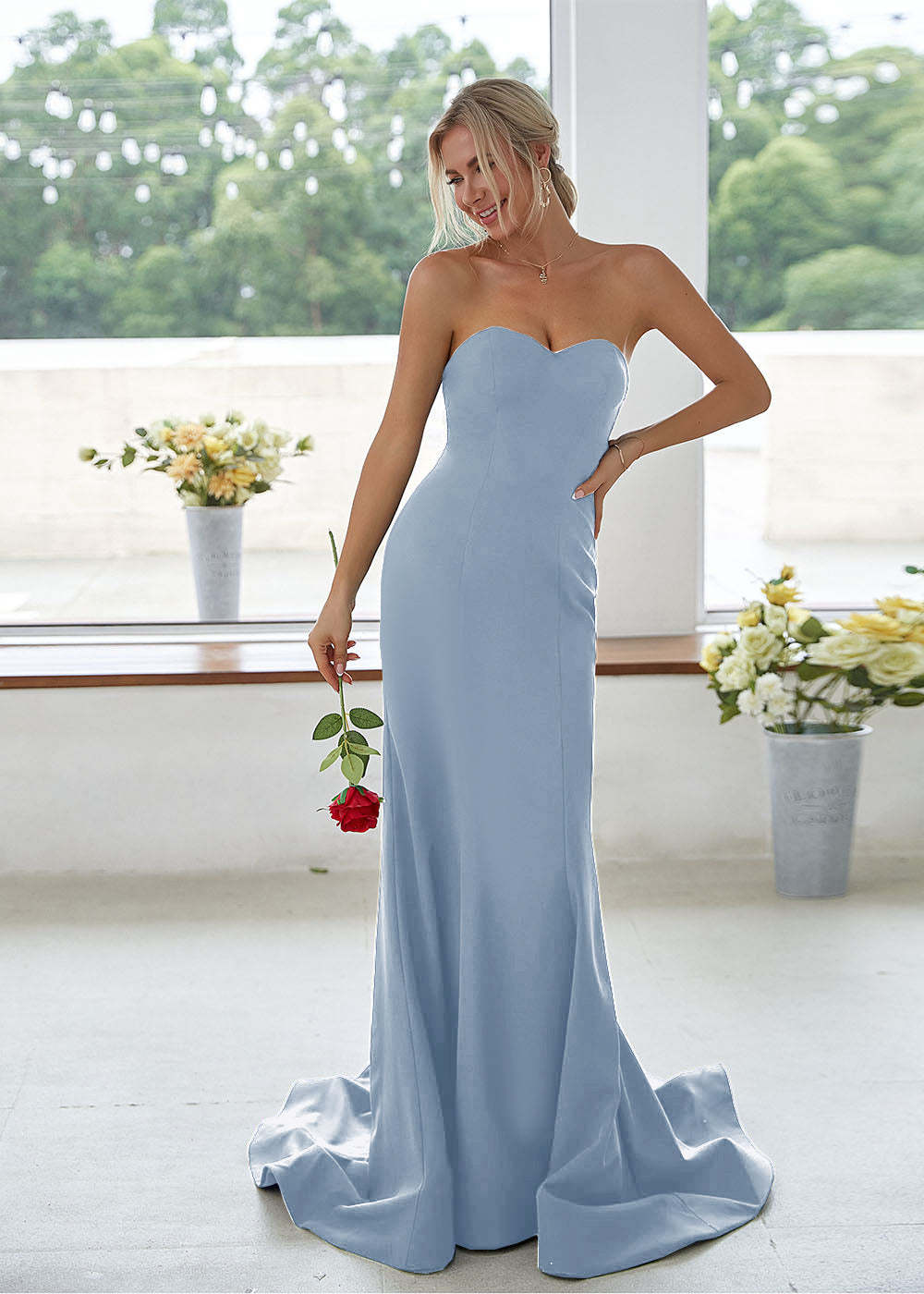 Sweetheart Long Mermaid Bridesmaid Dress