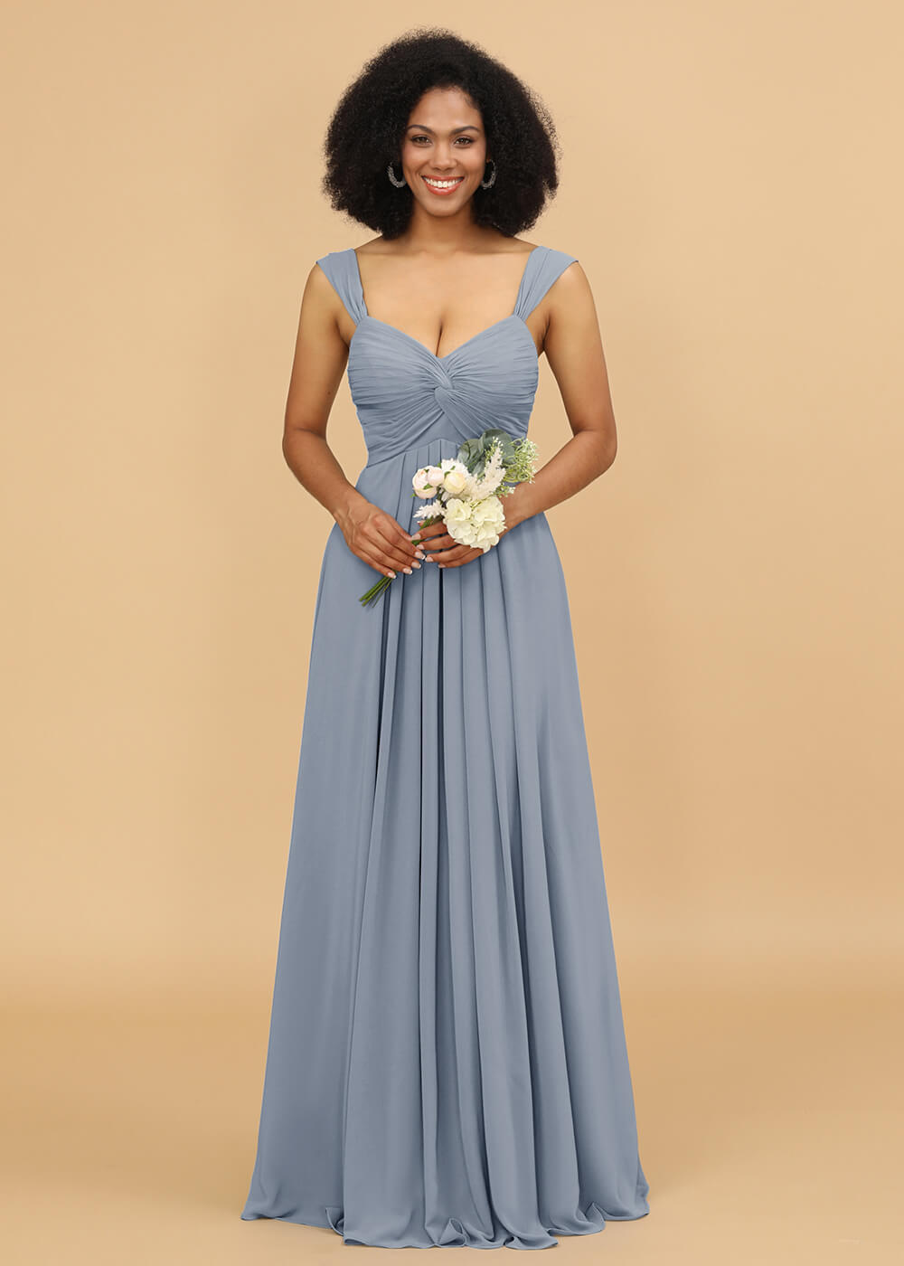 Sweetheart Neck Chiffon Mix Bridesmaid Dress