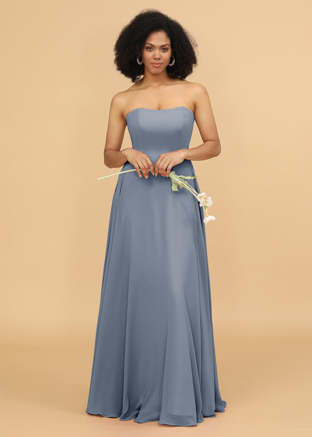 Strapless A-line Chiffon Bridesmaid Dress