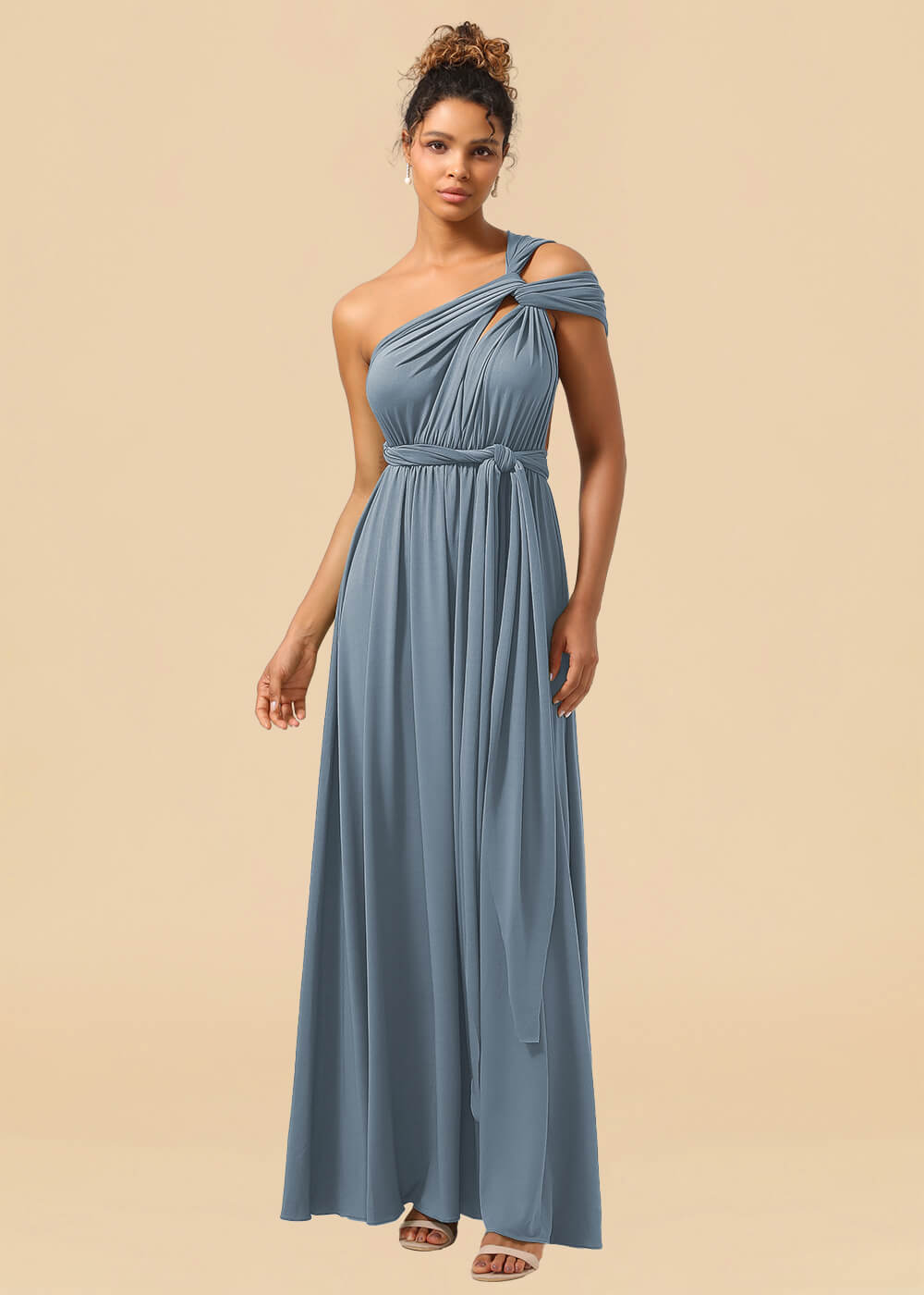 Convertible Spandex A-line Floor Length Bridesmaid Dress