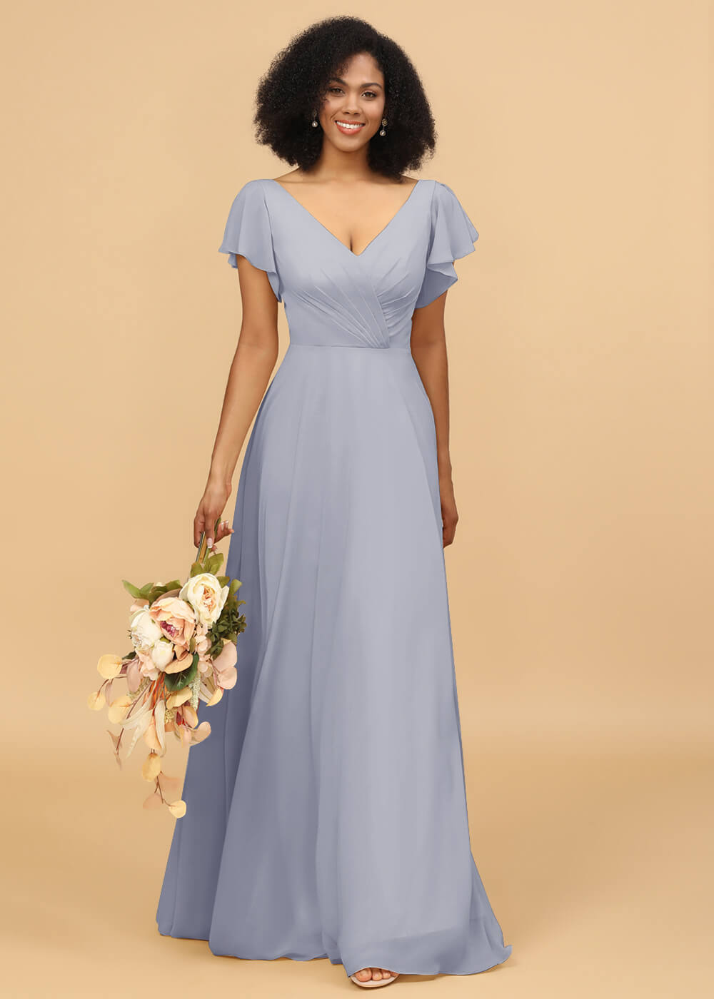 Long A-line Chiffon Bridesmaid Dress