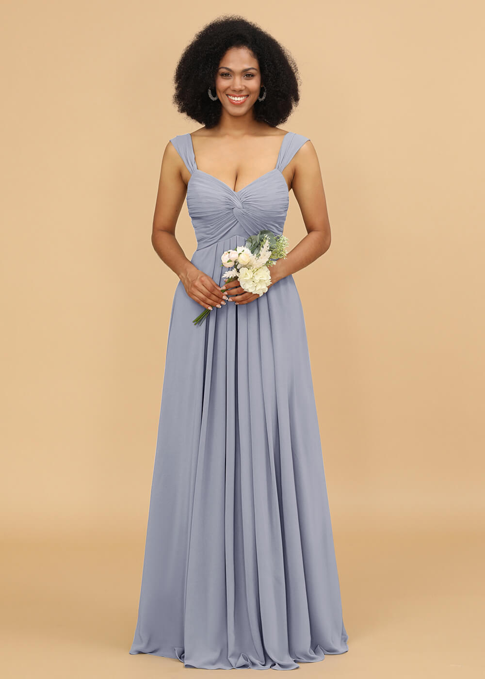 Sweetheart Neck Chiffon Mix Bridesmaid Dress