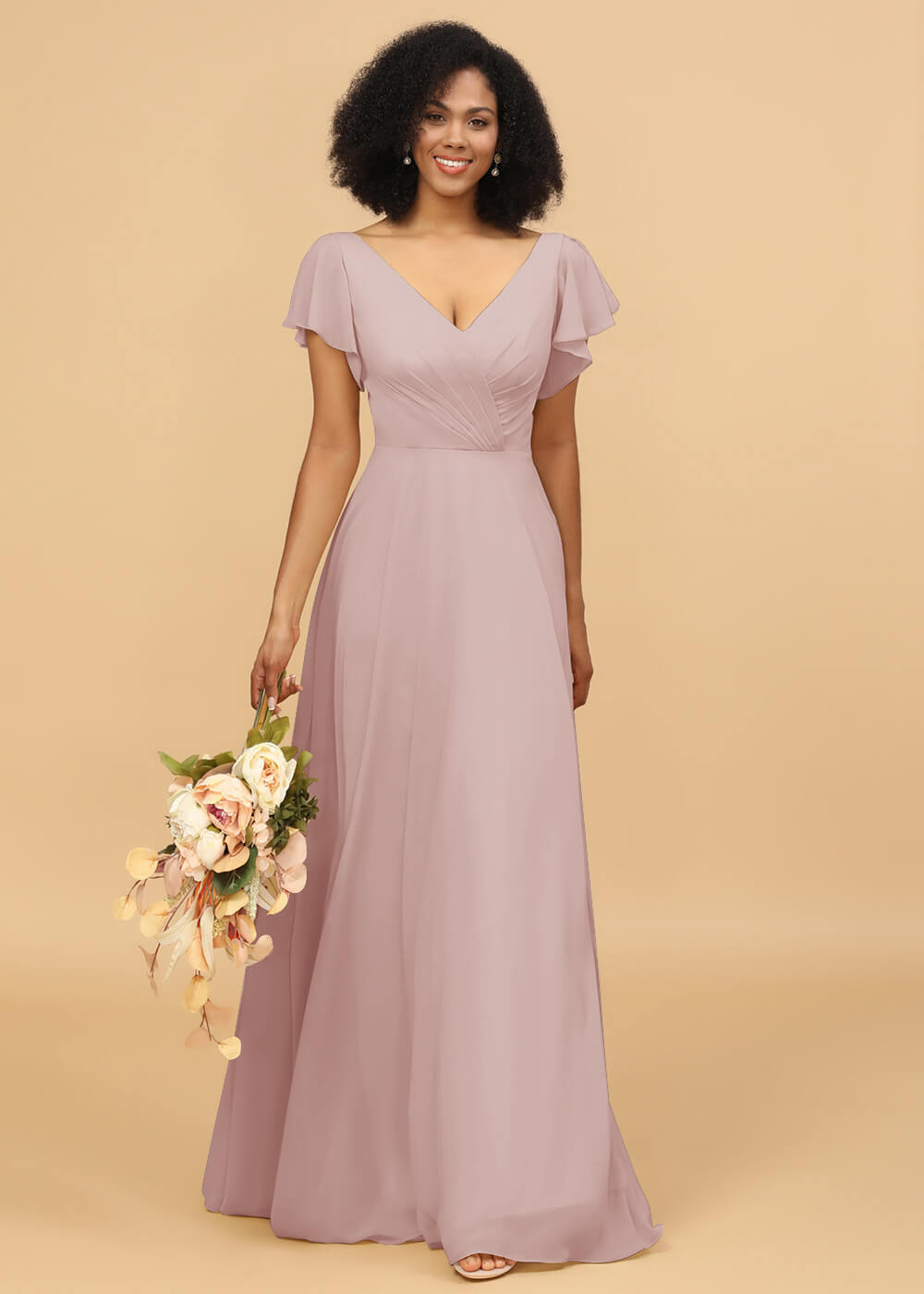 Long A-line Chiffon Bridesmaid Dress