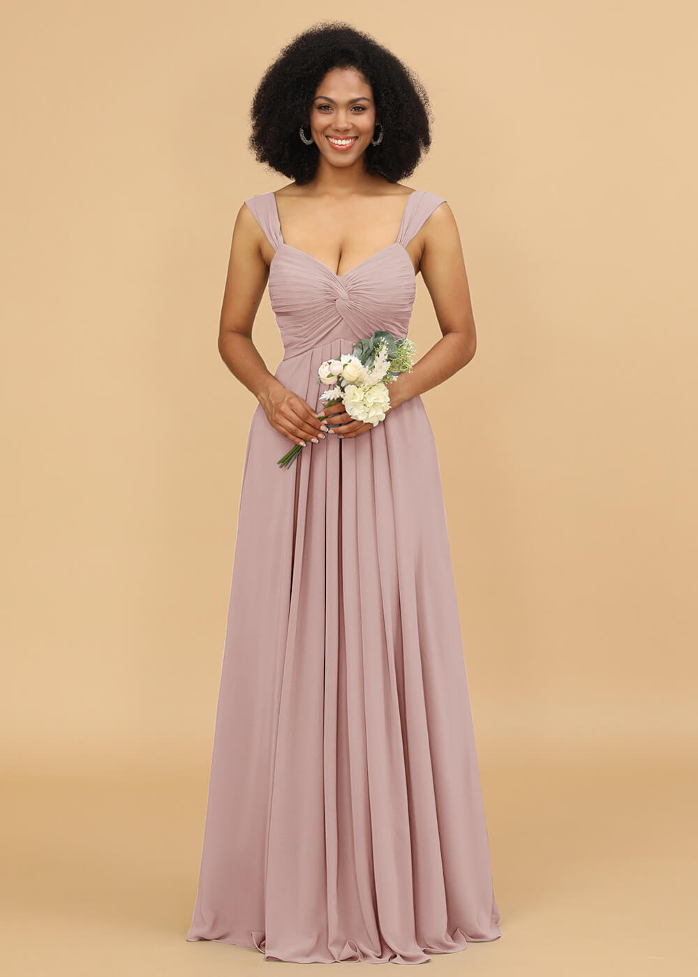 Sweetheart Neck Chiffon Mix Bridesmaid Dress