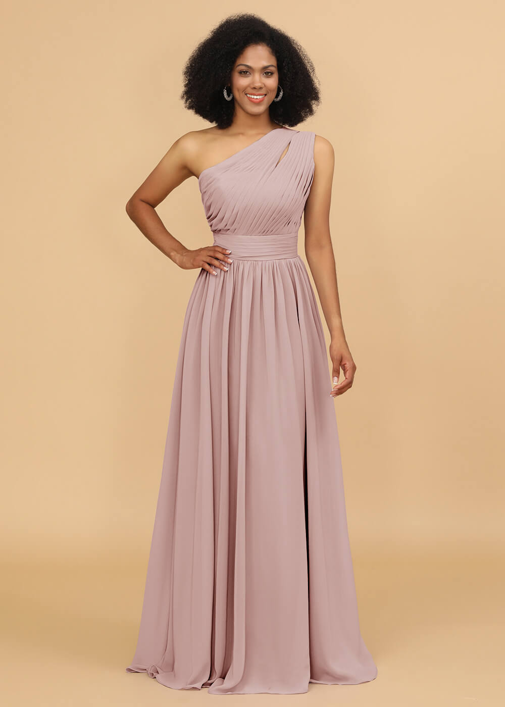 One shoulder chiffon bridesmaid dresses hotsell