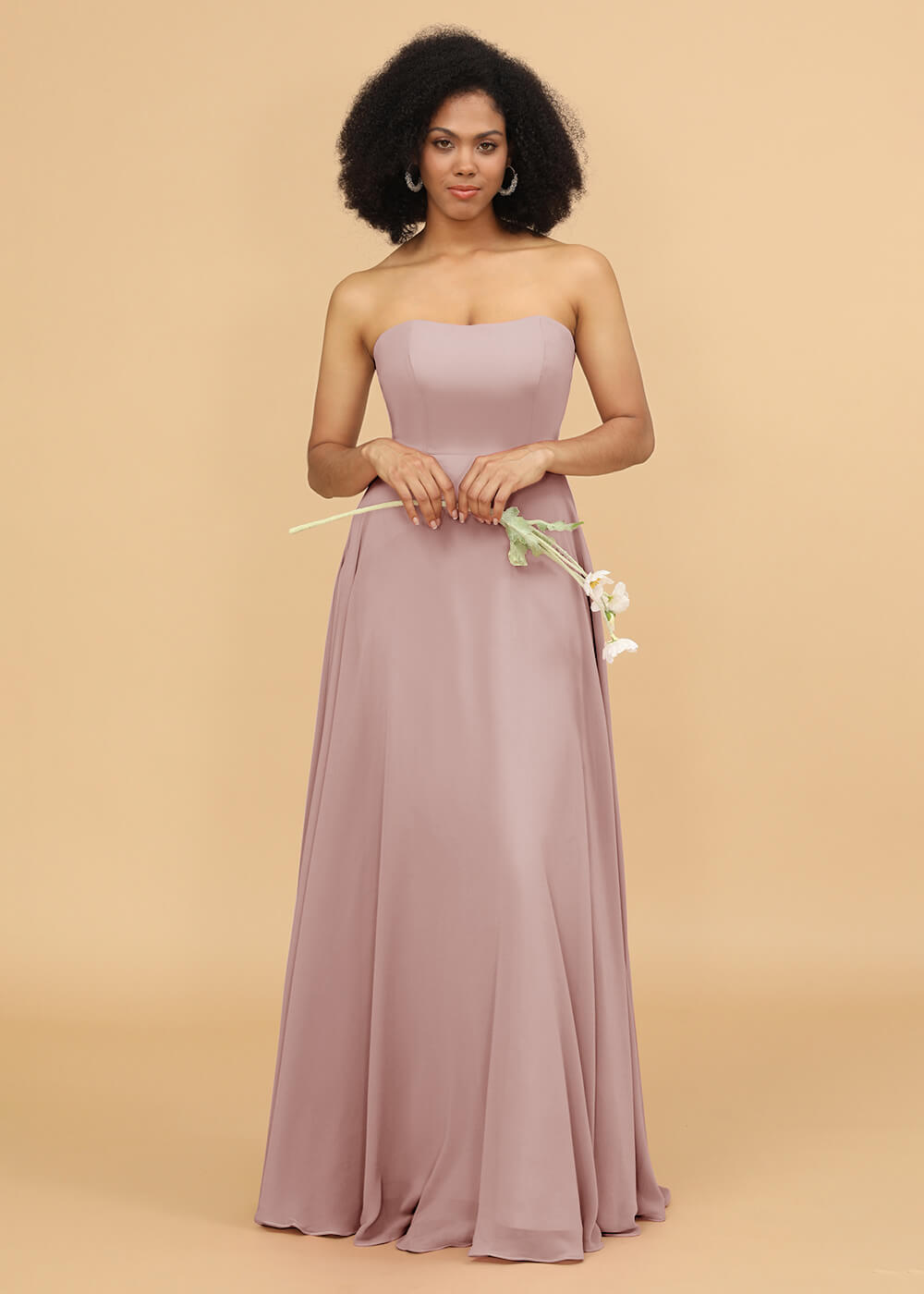 Strapless A-line Chiffon Bridesmaid Dress
