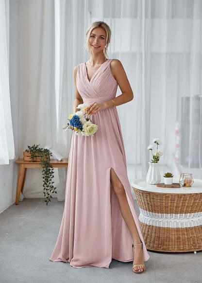 Long Bridesmaid Dress with Split