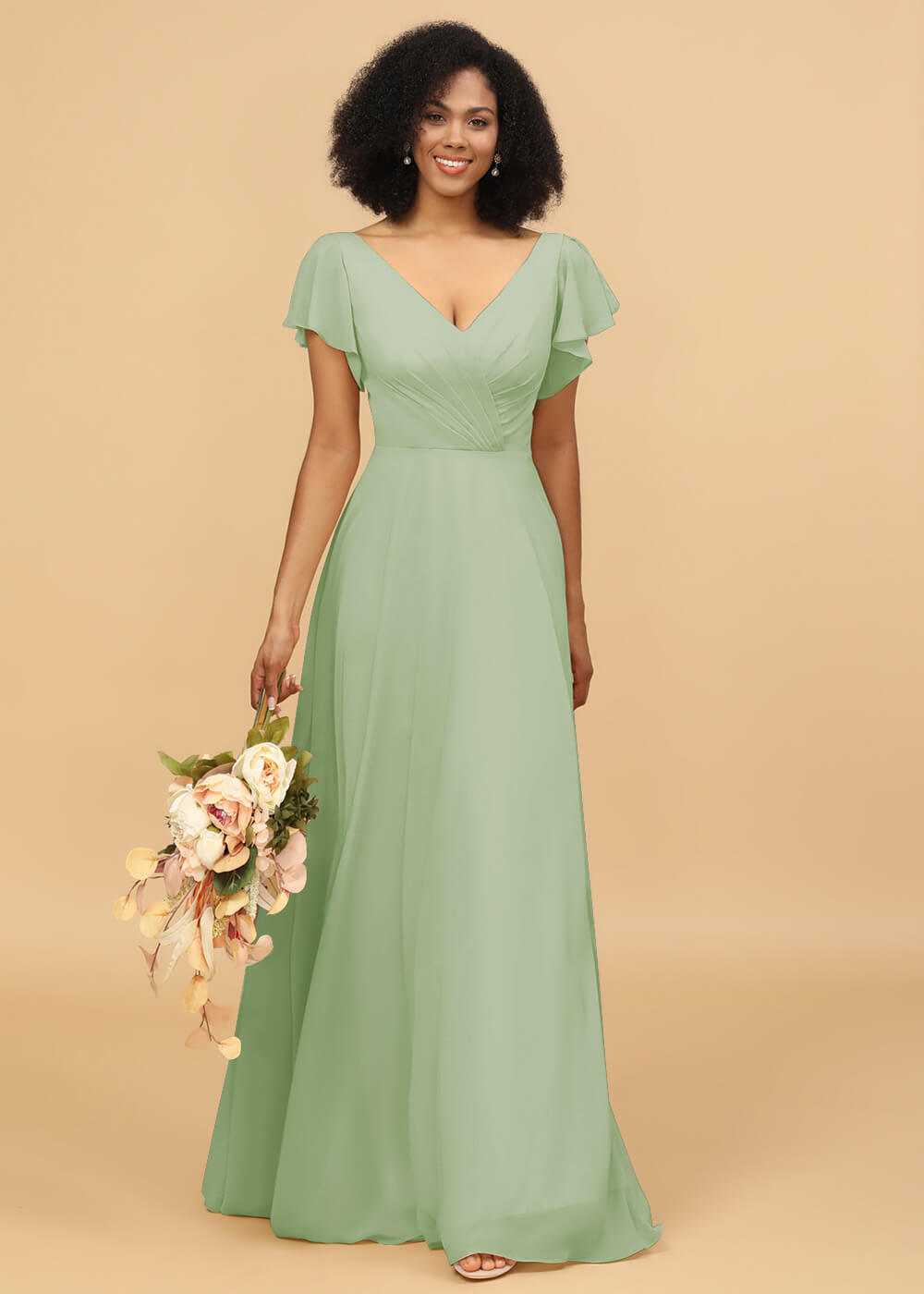 Long A-line Chiffon Bridesmaid Dress