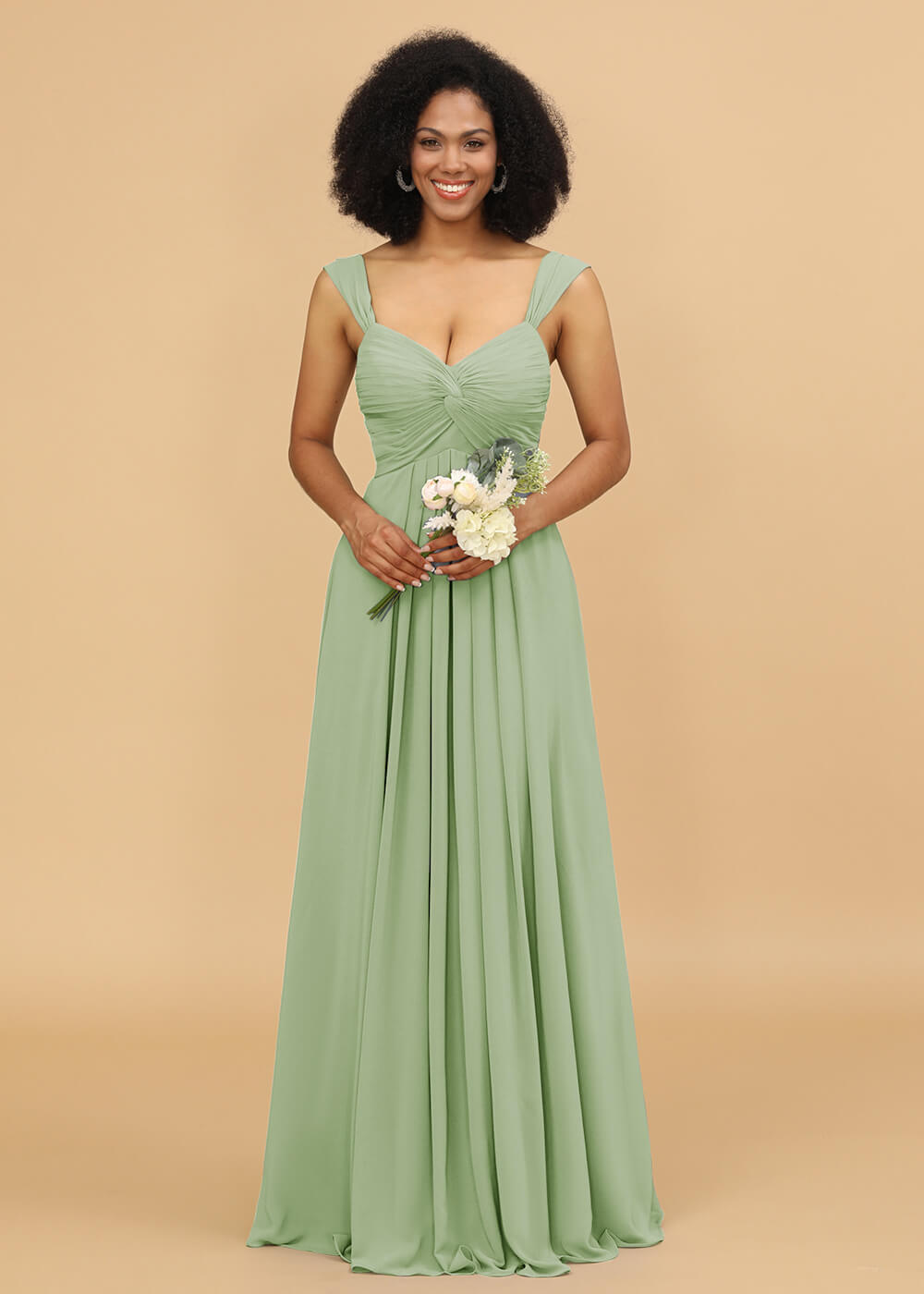 Sweetheart Neck Chiffon Mix Bridesmaid Dress