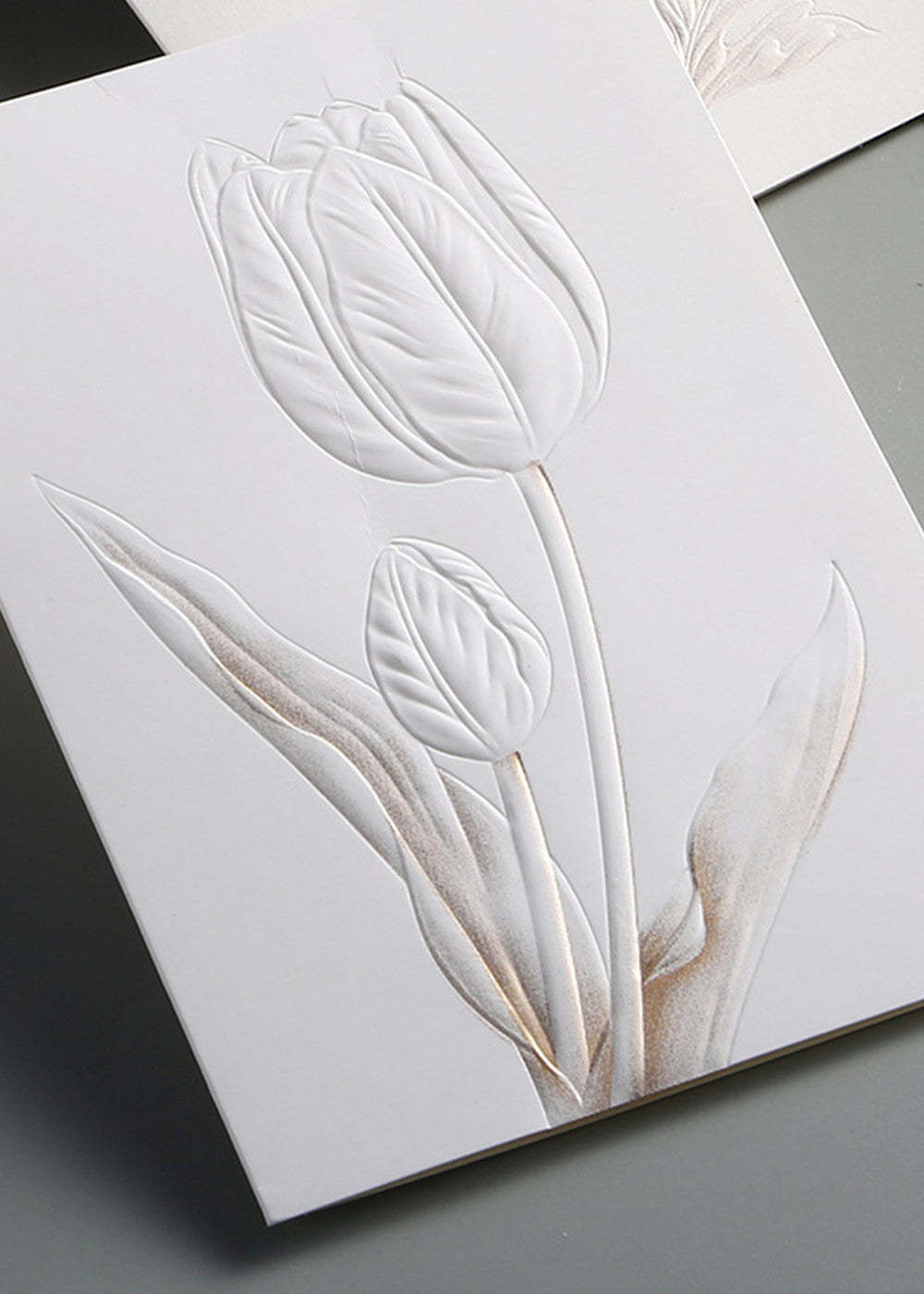 12 PCS Simple Embossed Flower Invitation Cards