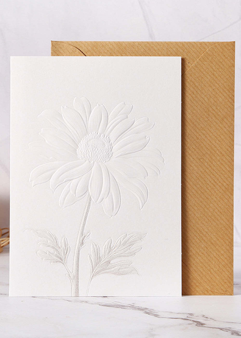12 PCS Simple Embossed Flower Invitation Cards