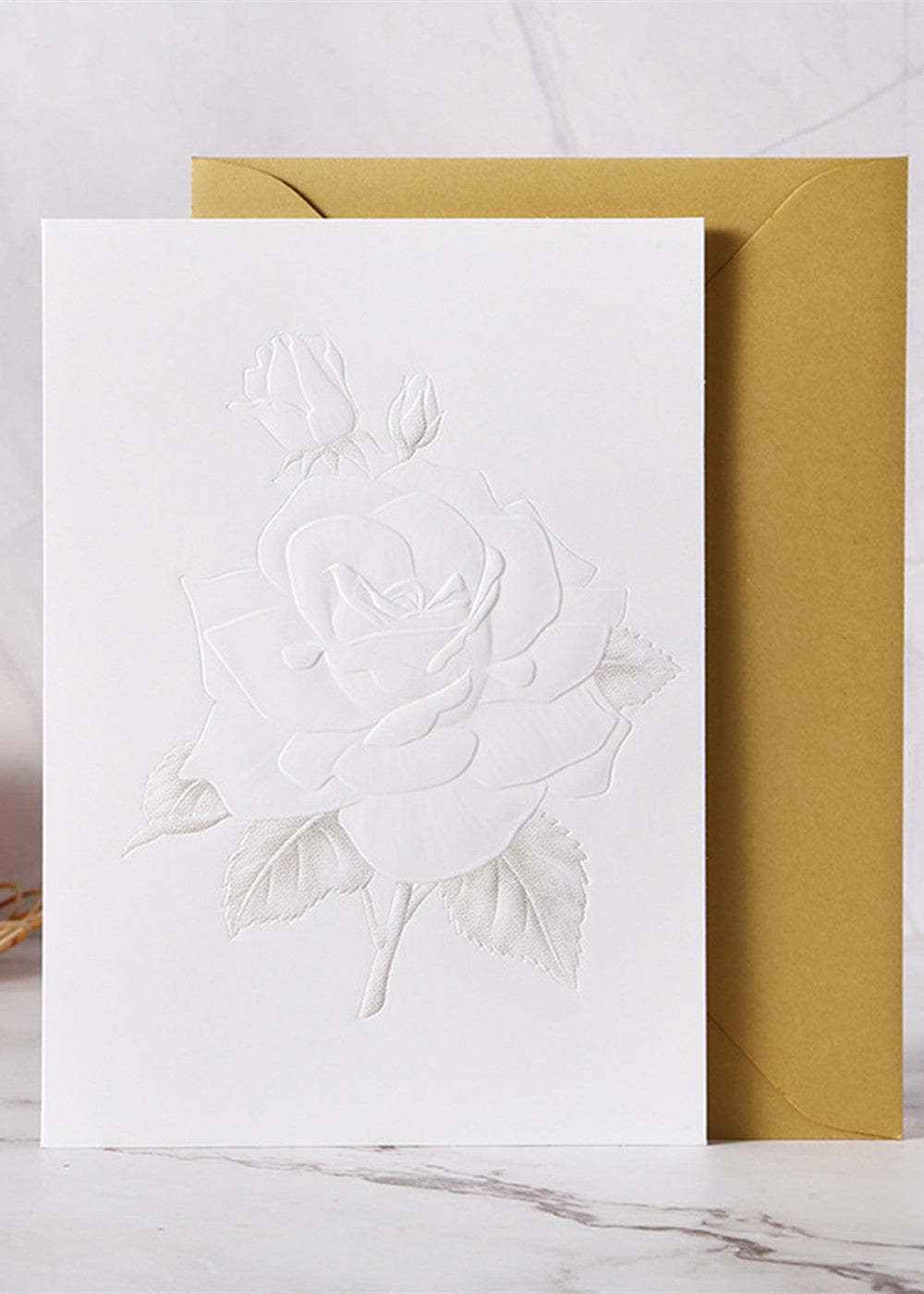 12 PCS Simple Embossed Flower Invitation Cards