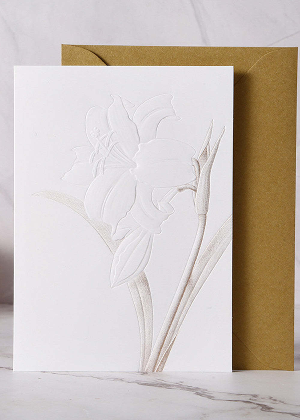 12 PCS Simple Embossed Flower Invitation Cards