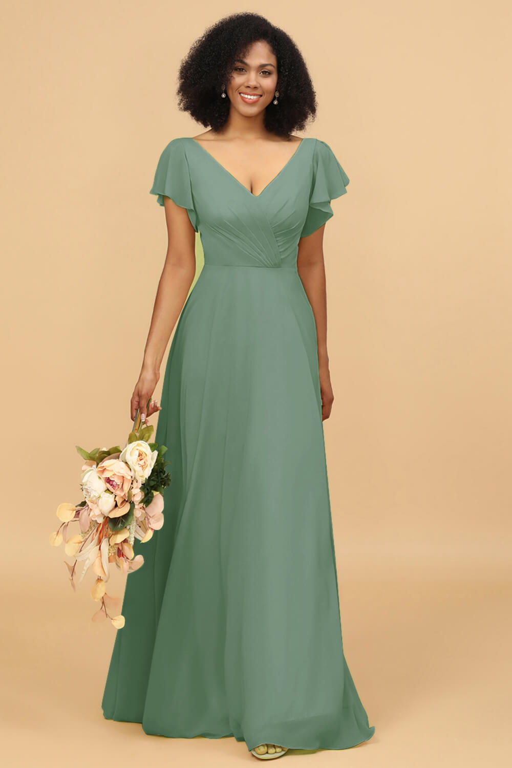 Long A-line Chiffon Bridesmaid Dress