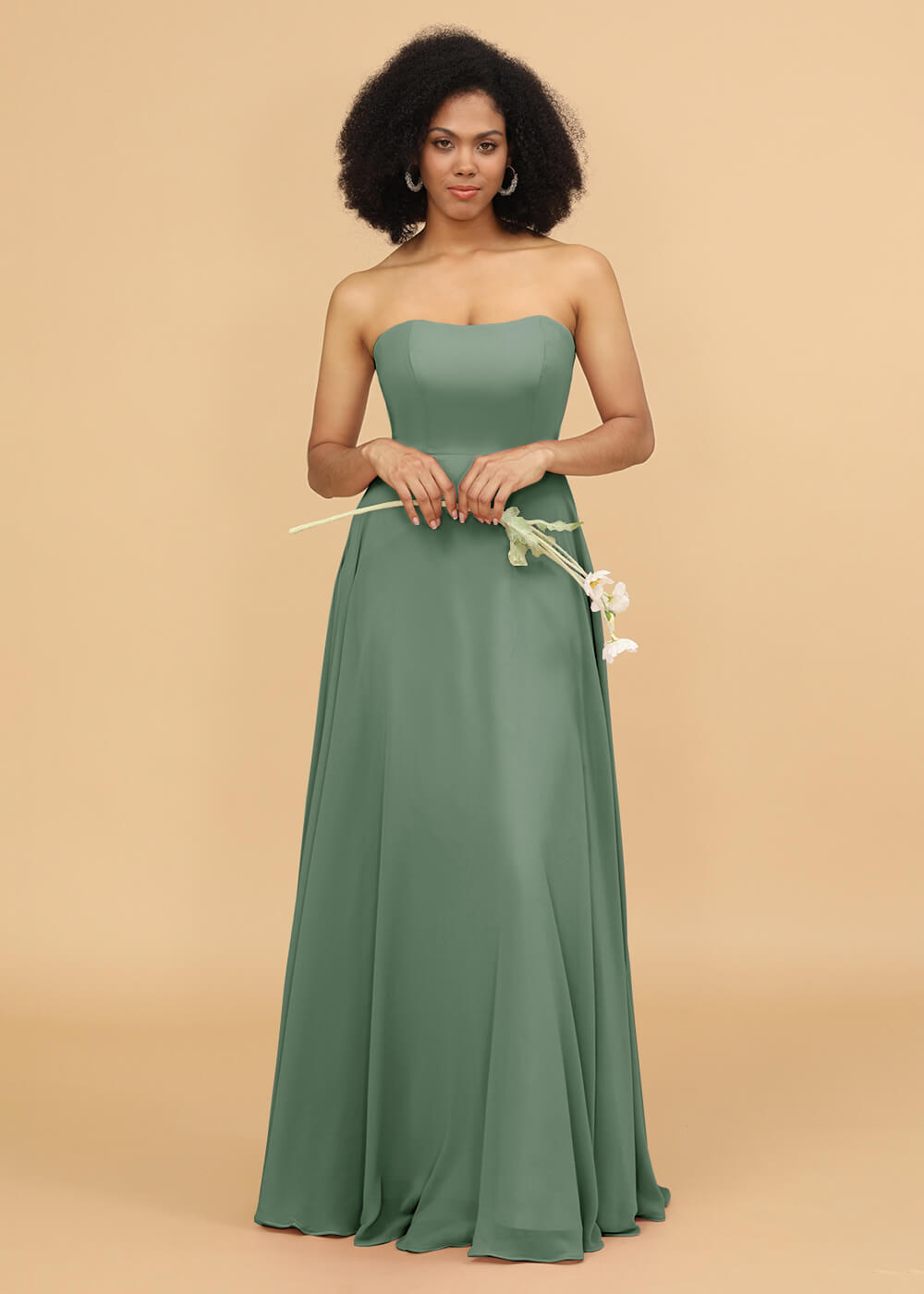 Strapless A-line Chiffon Bridesmaid Dress