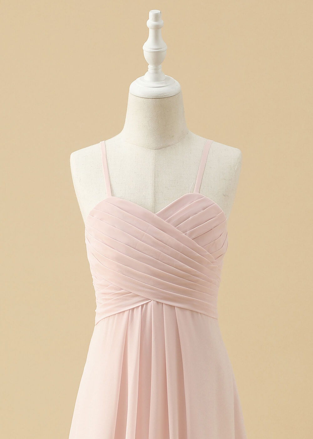 Sweetheart Neck Strap Floor Length Junior Bridesmaid Dress