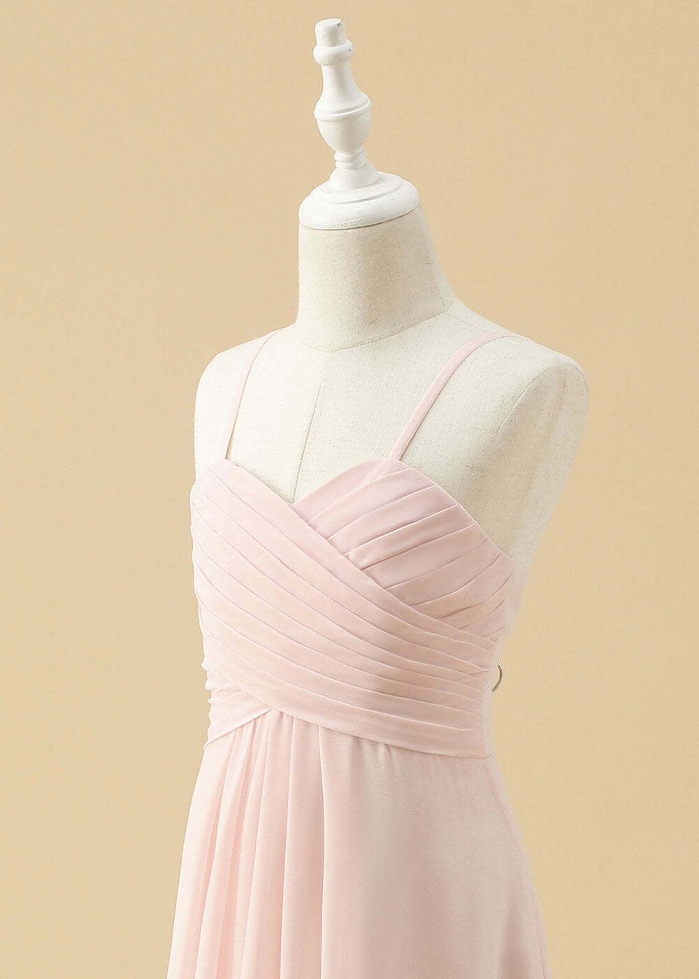 Sweetheart Neck Strap Floor Length Junior Bridesmaid Dress