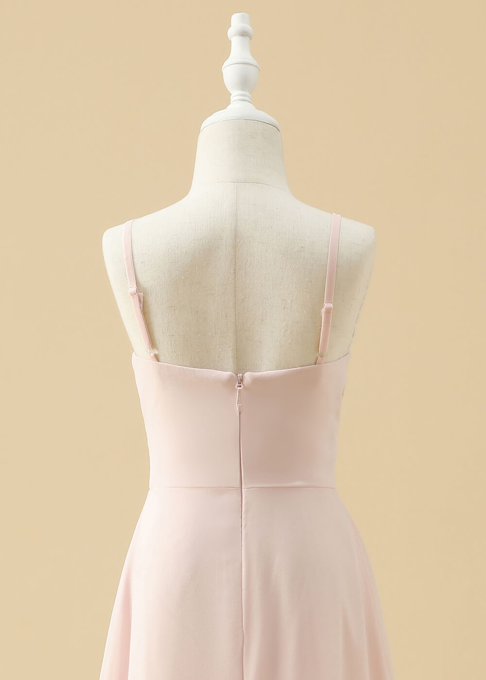 Sweetheart Neck Strap Floor Length Junior Bridesmaid Dress