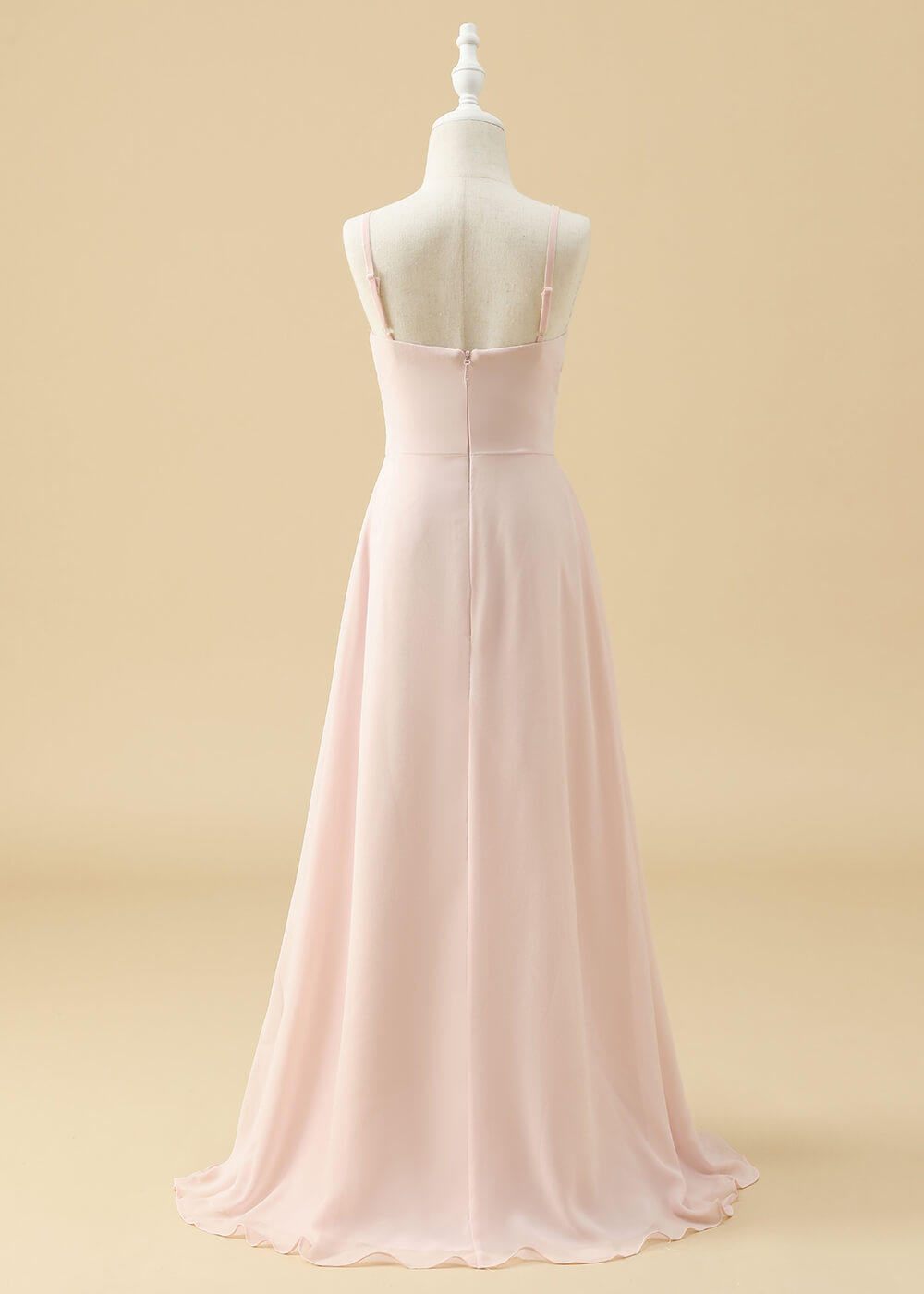 Sweetheart Neck Strap Floor Length Junior Bridesmaid Dress