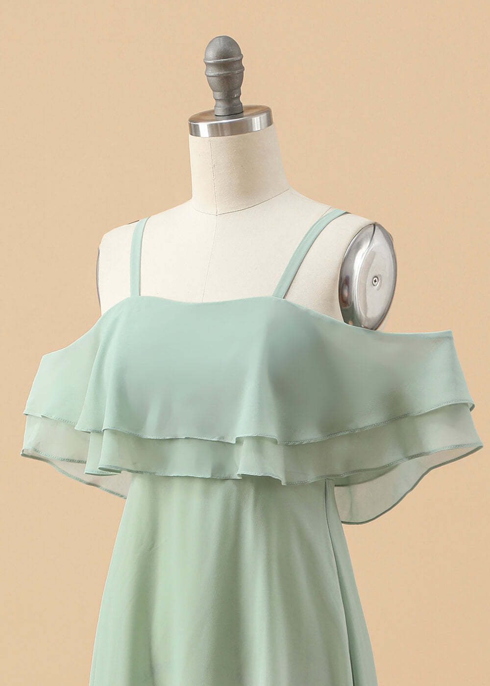 Off the Shoulder A-line Chiffon Junior Bridesmaid Dress