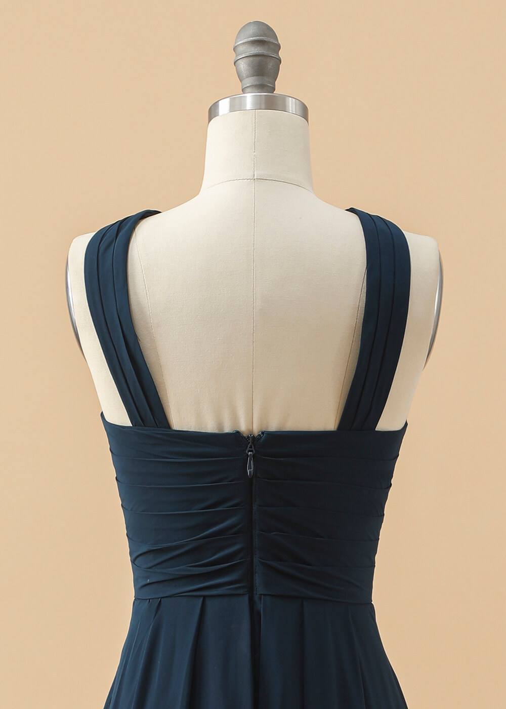 Pleated Halter Neck A-line Junior Bridesmaid Dress
