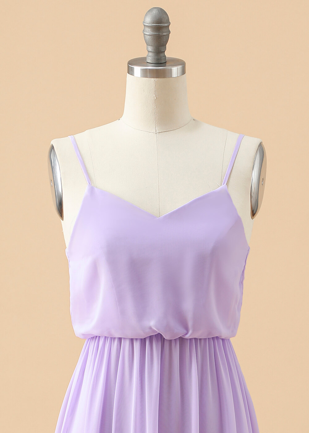 Long A-line Chiffon Straps Junior Bridesmaid Dress
