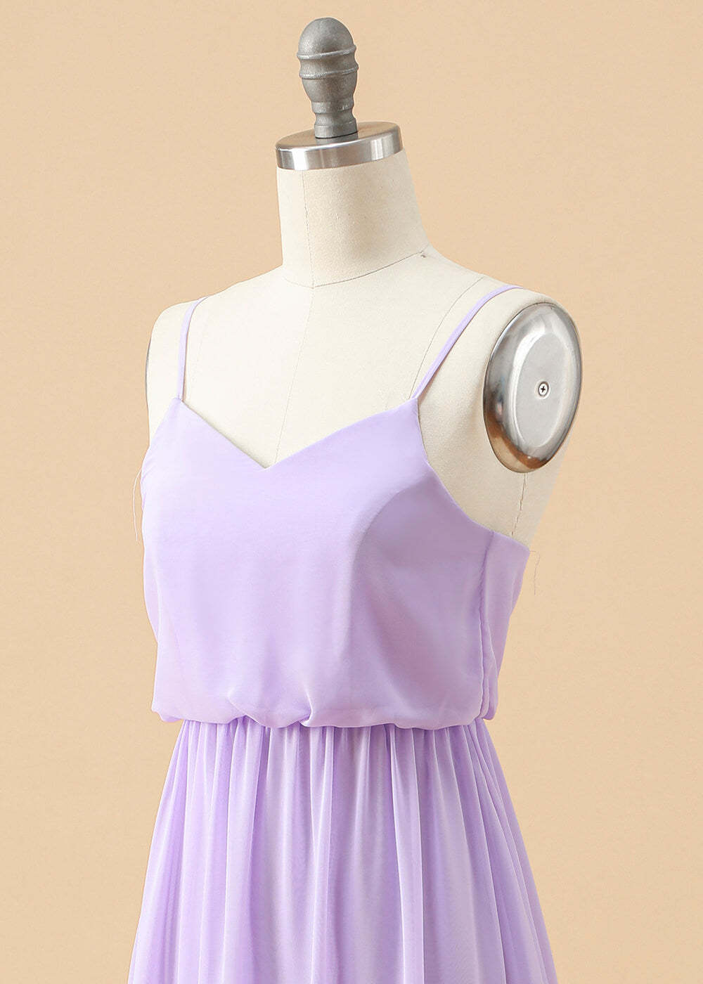 Long A-line Chiffon Straps Junior Bridesmaid Dress