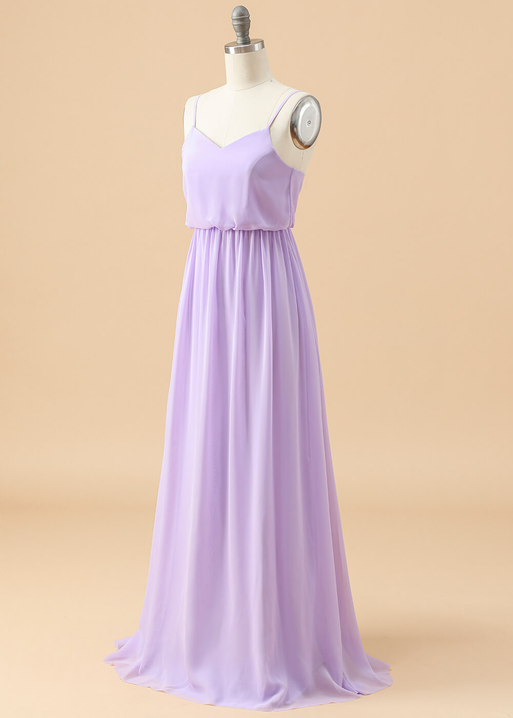 Long A-line Chiffon Straps Junior Bridesmaid Dress