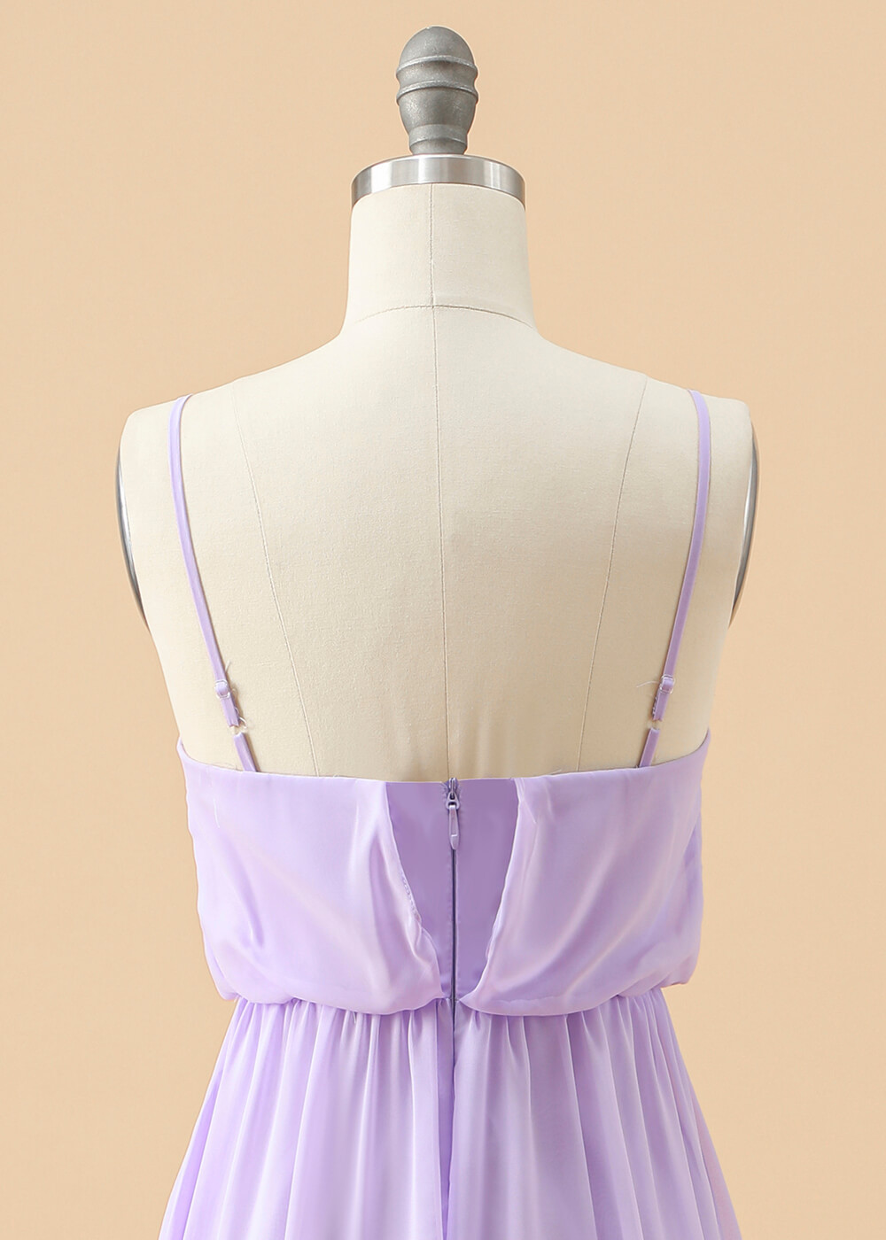 Long A-line Chiffon Straps Junior Bridesmaid Dress