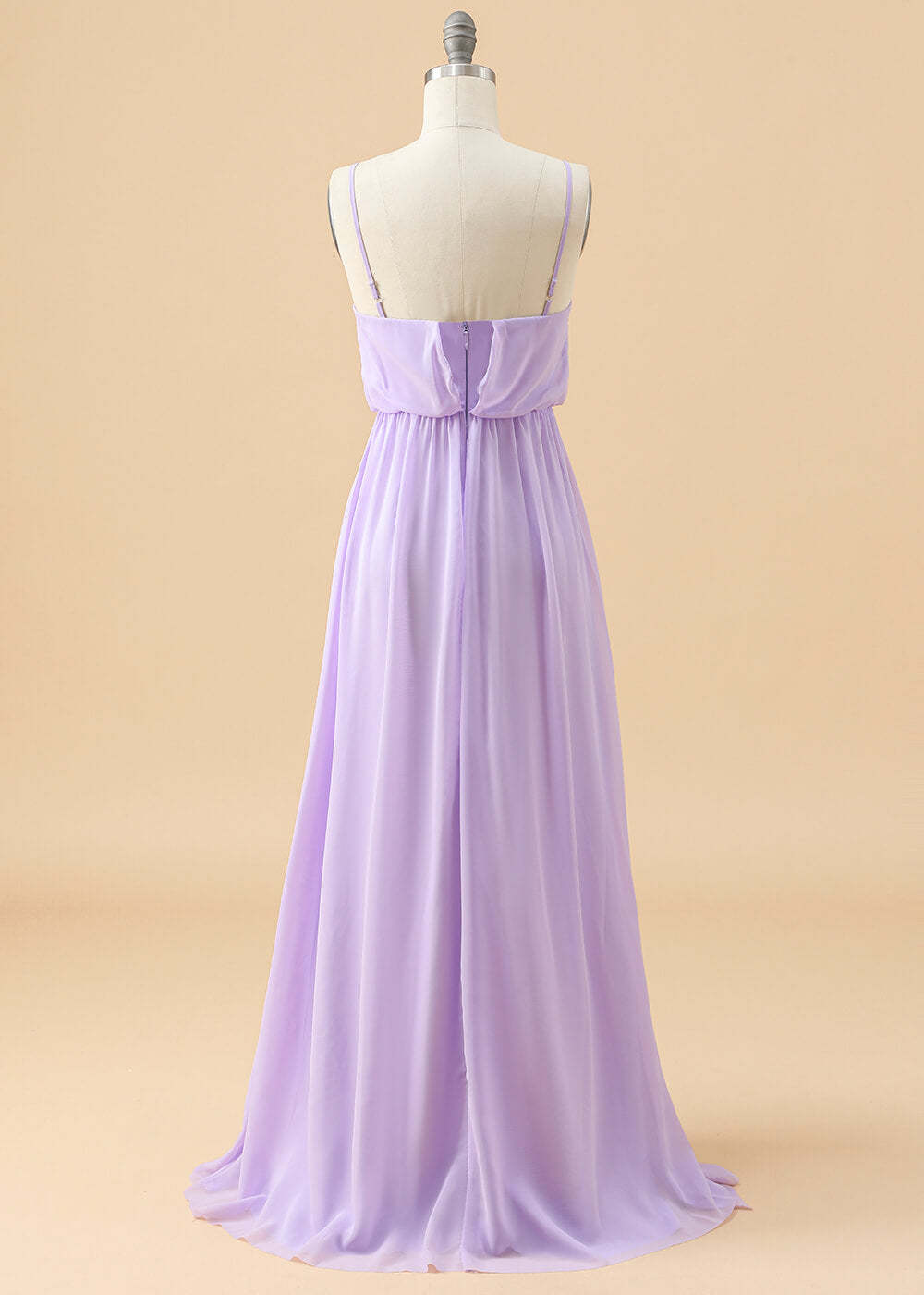 Long A-line Chiffon Straps Junior Bridesmaid Dress