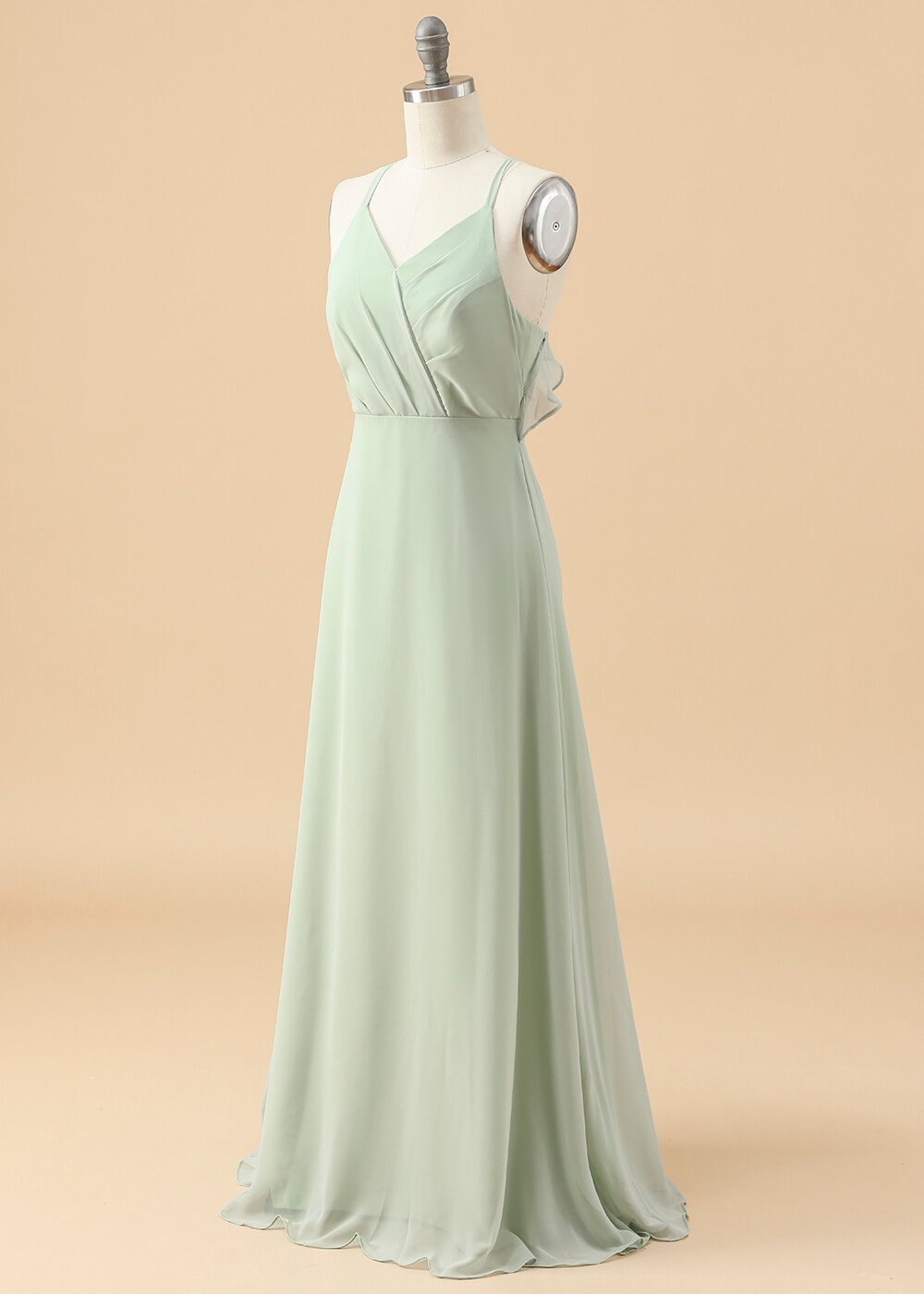 Halter Neck A-line Chiffon Junior Bridesmaid Dress