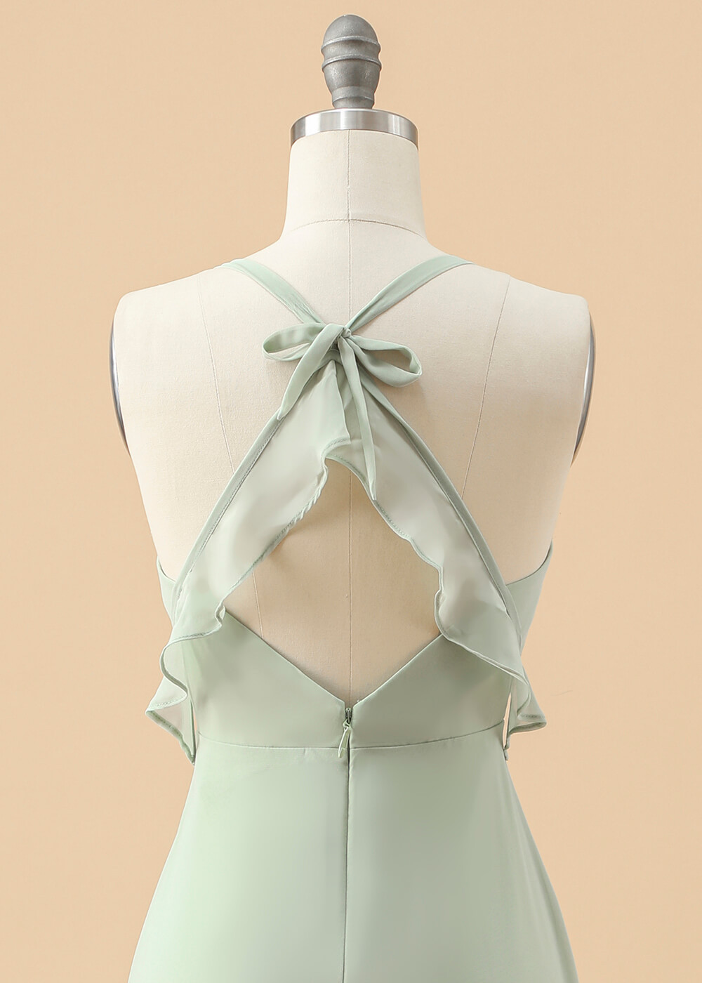 Halter Neck A-line Chiffon Junior Bridesmaid Dress