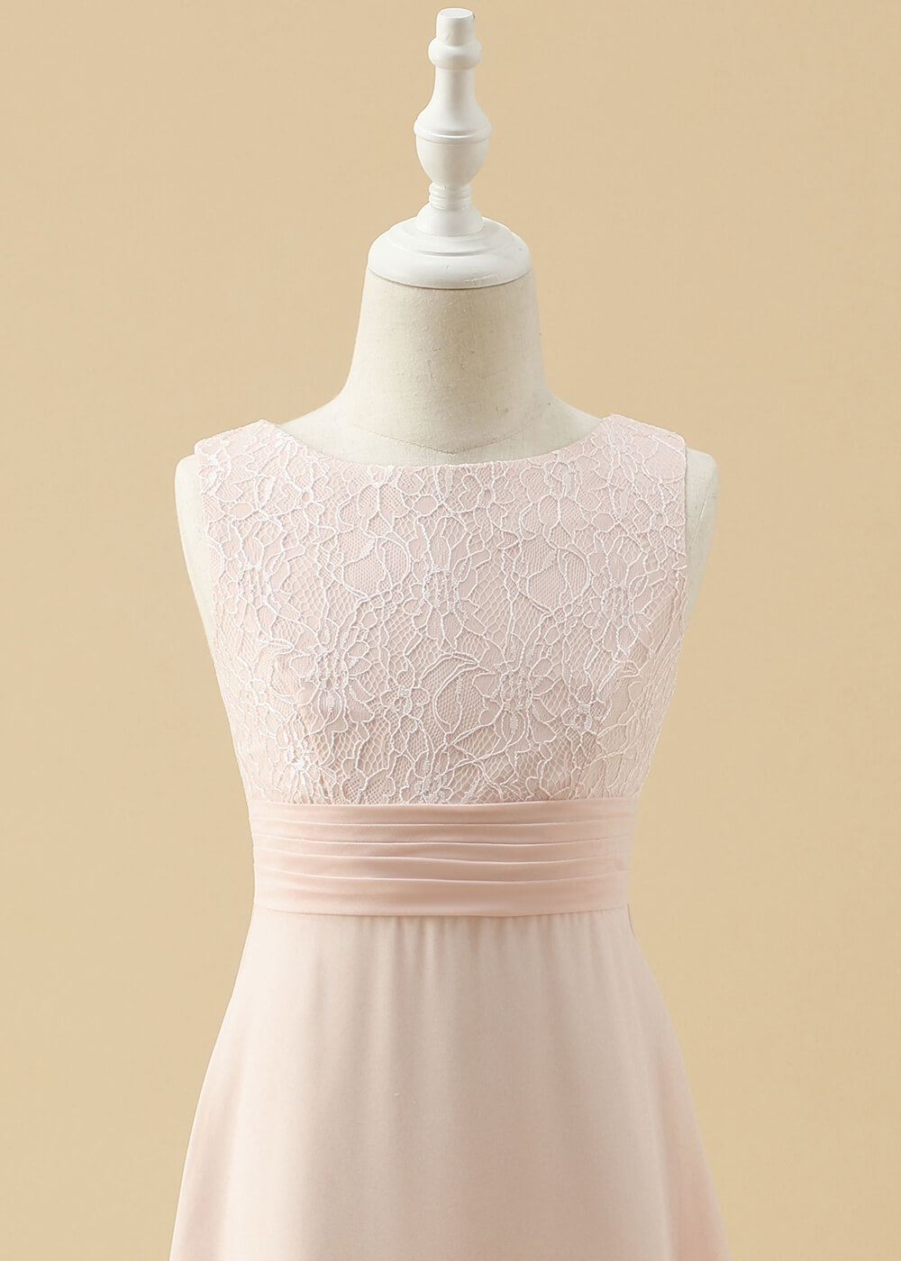 Boat Neck A-line Chiffon Maxi Junior Bridesmaid Dress