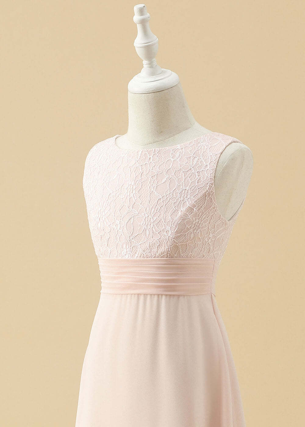 Boat Neck A-line Chiffon Maxi Junior Bridesmaid Dress