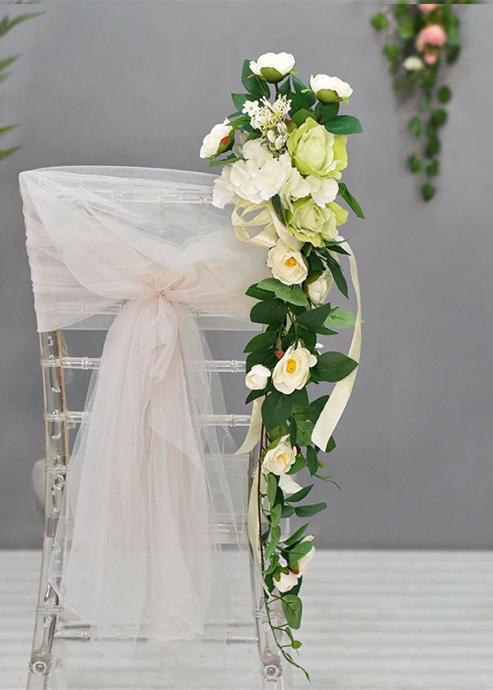 Artificial Wedding Flowers Chair Decor