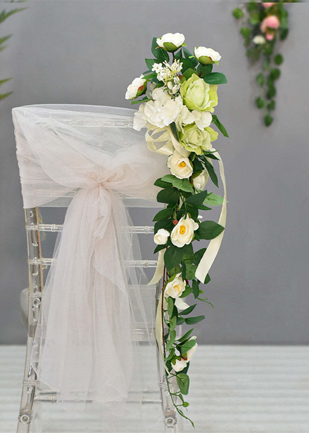 Artificial Wedding Flowers Chair Decor