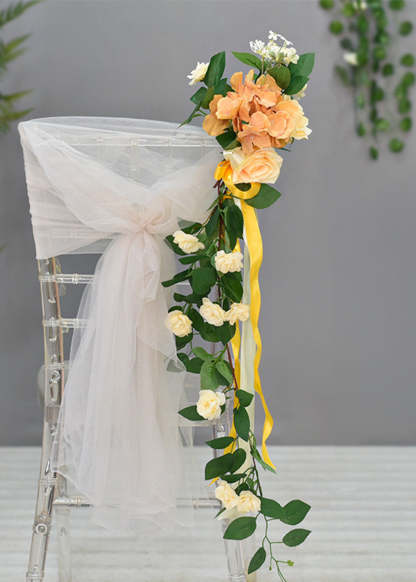Artificial Wedding Flowers Chair Decor