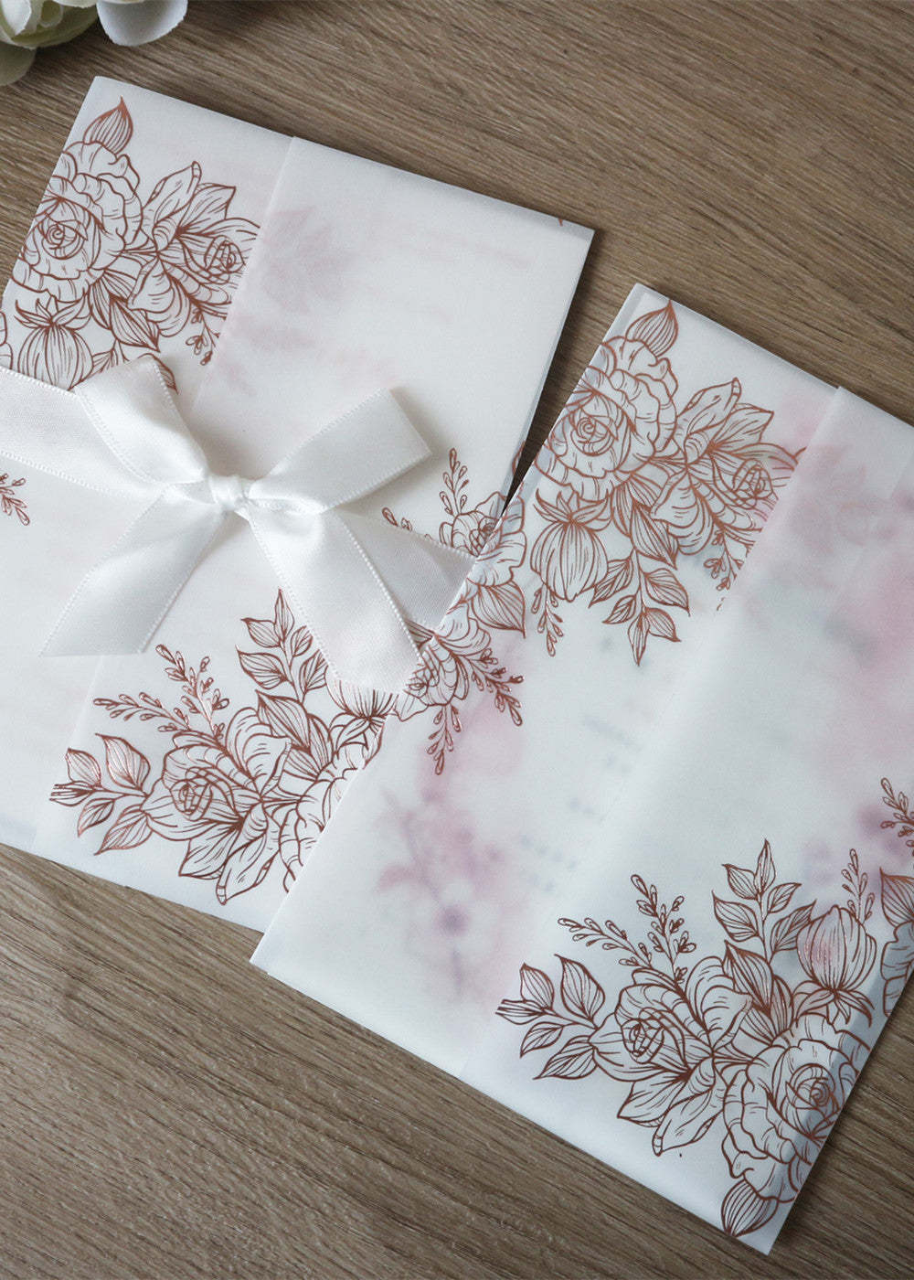 10 PCS Floral Burgundy Wedding Invitation