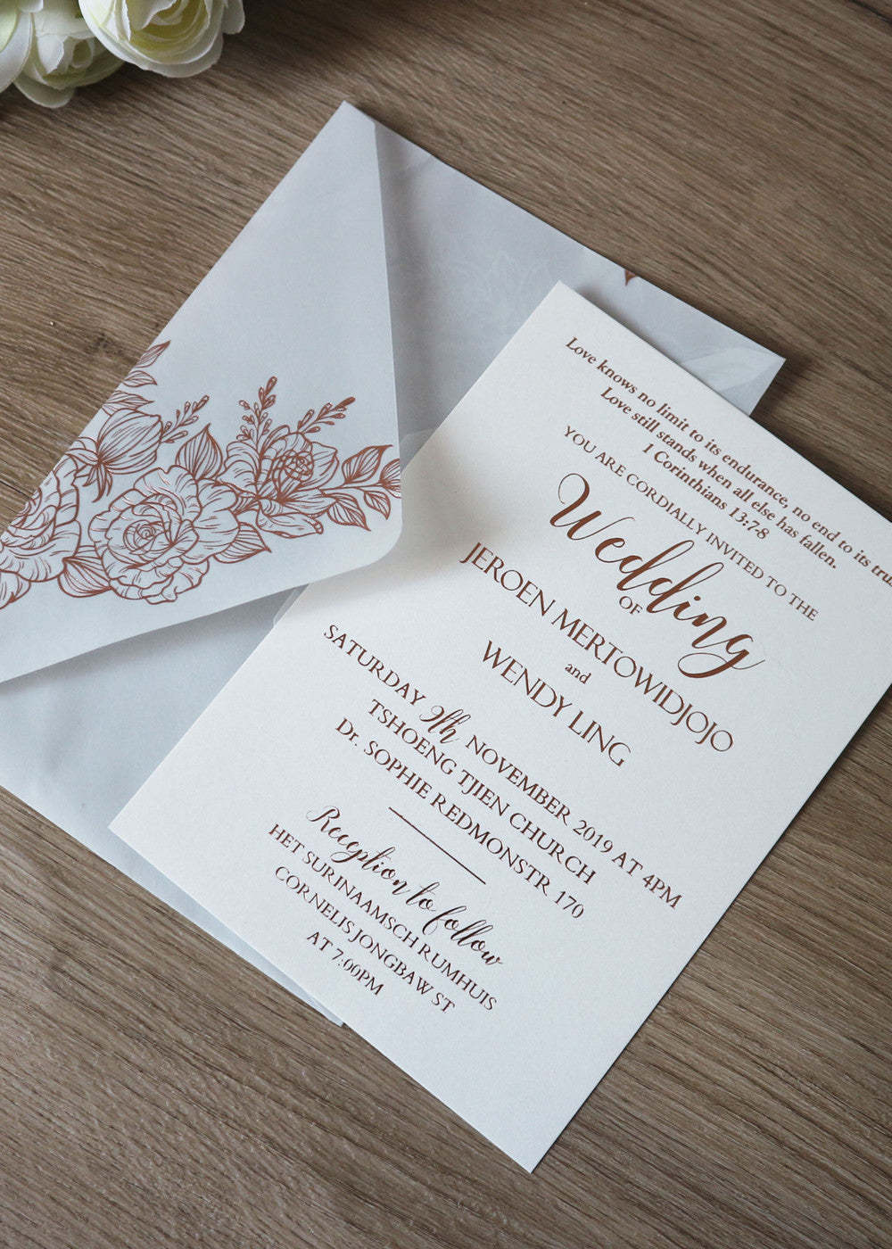 10 PCS Floral Burgundy Wedding Invitation