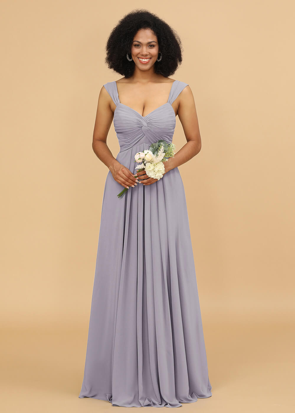 Sweetheart Neck Chiffon Mix Bridesmaid Dress