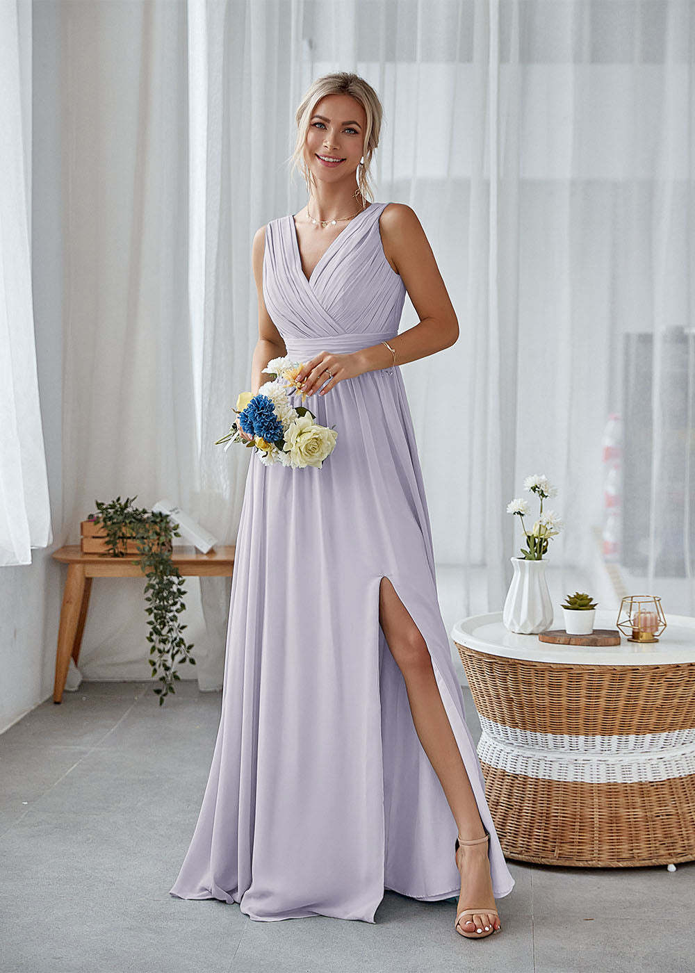 Long Bridesmaid Dress with Split