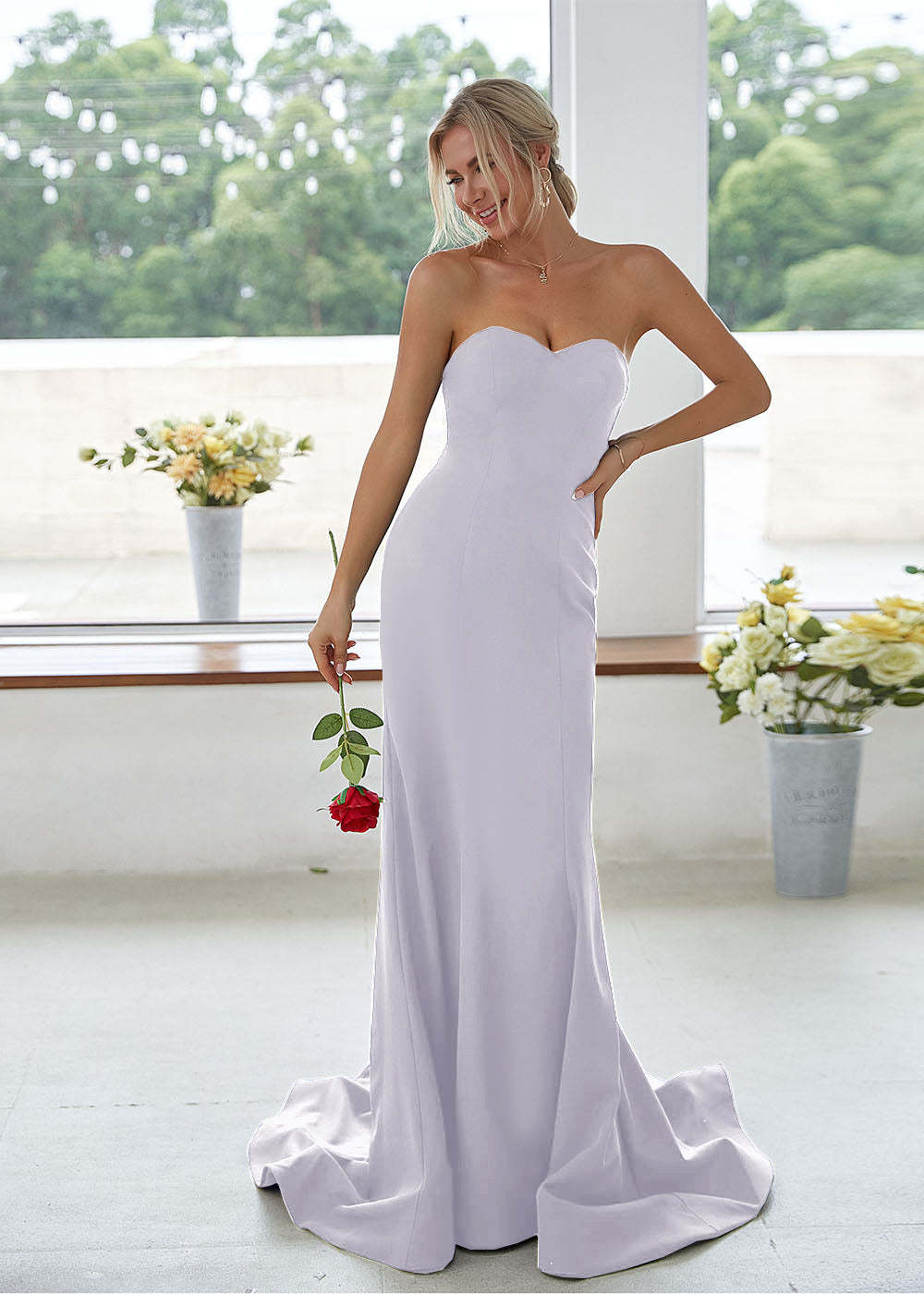 Sweetheart Long Mermaid Bridesmaid Dress
