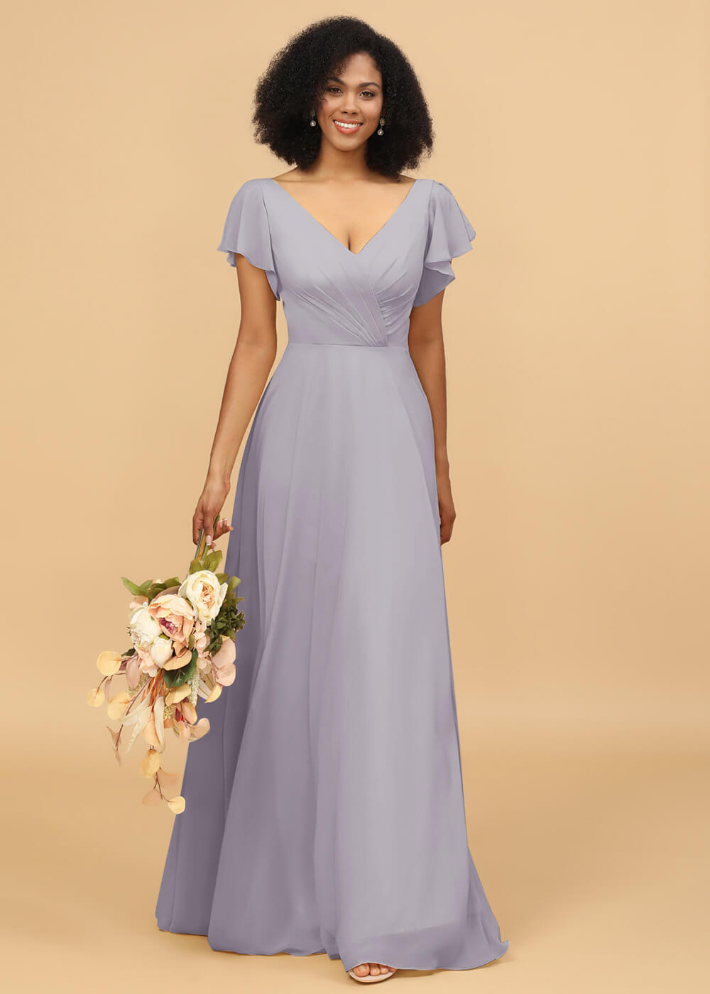 Long A-line Chiffon Bridesmaid Dress