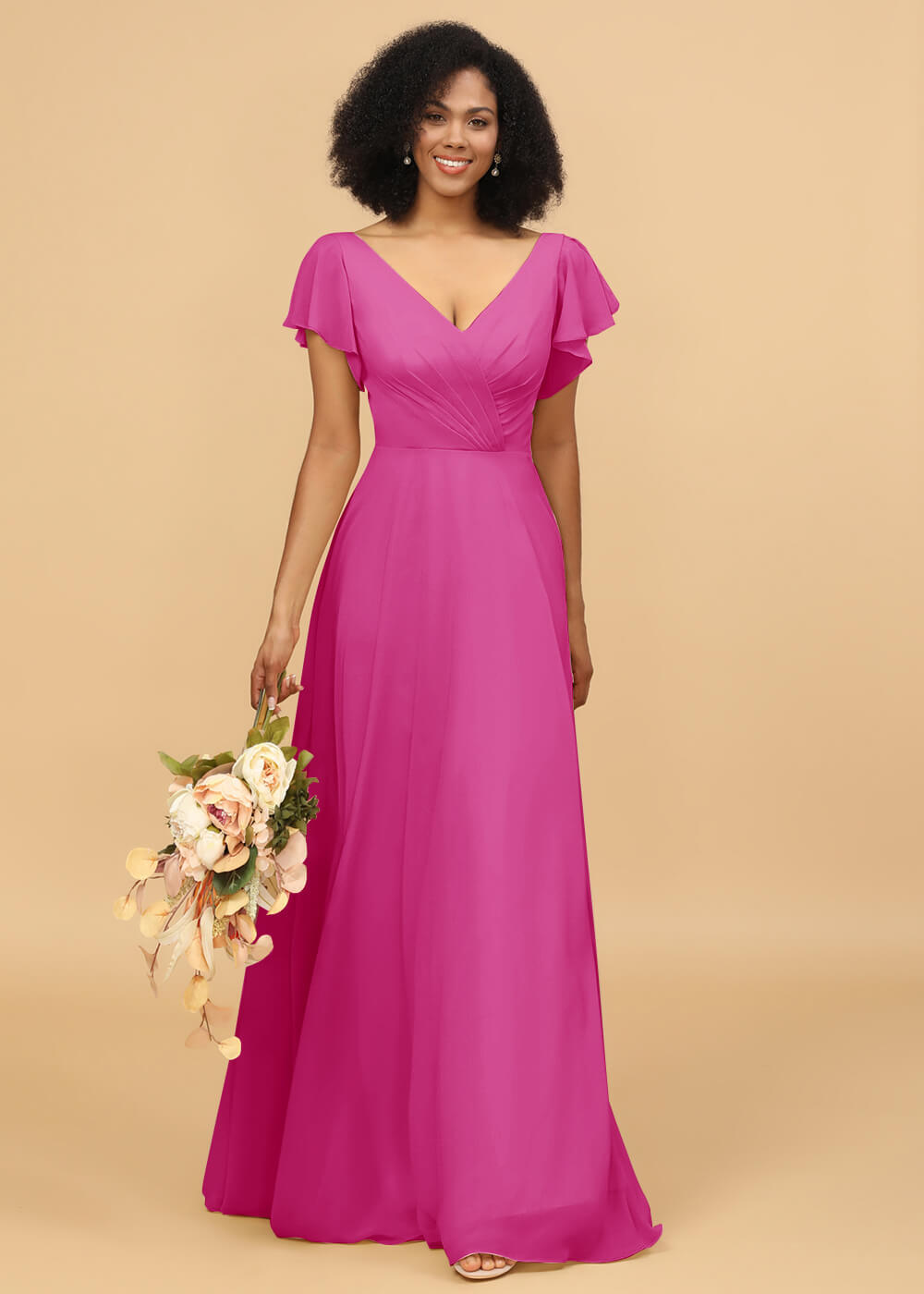 Long A-line Chiffon Bridesmaid Dress