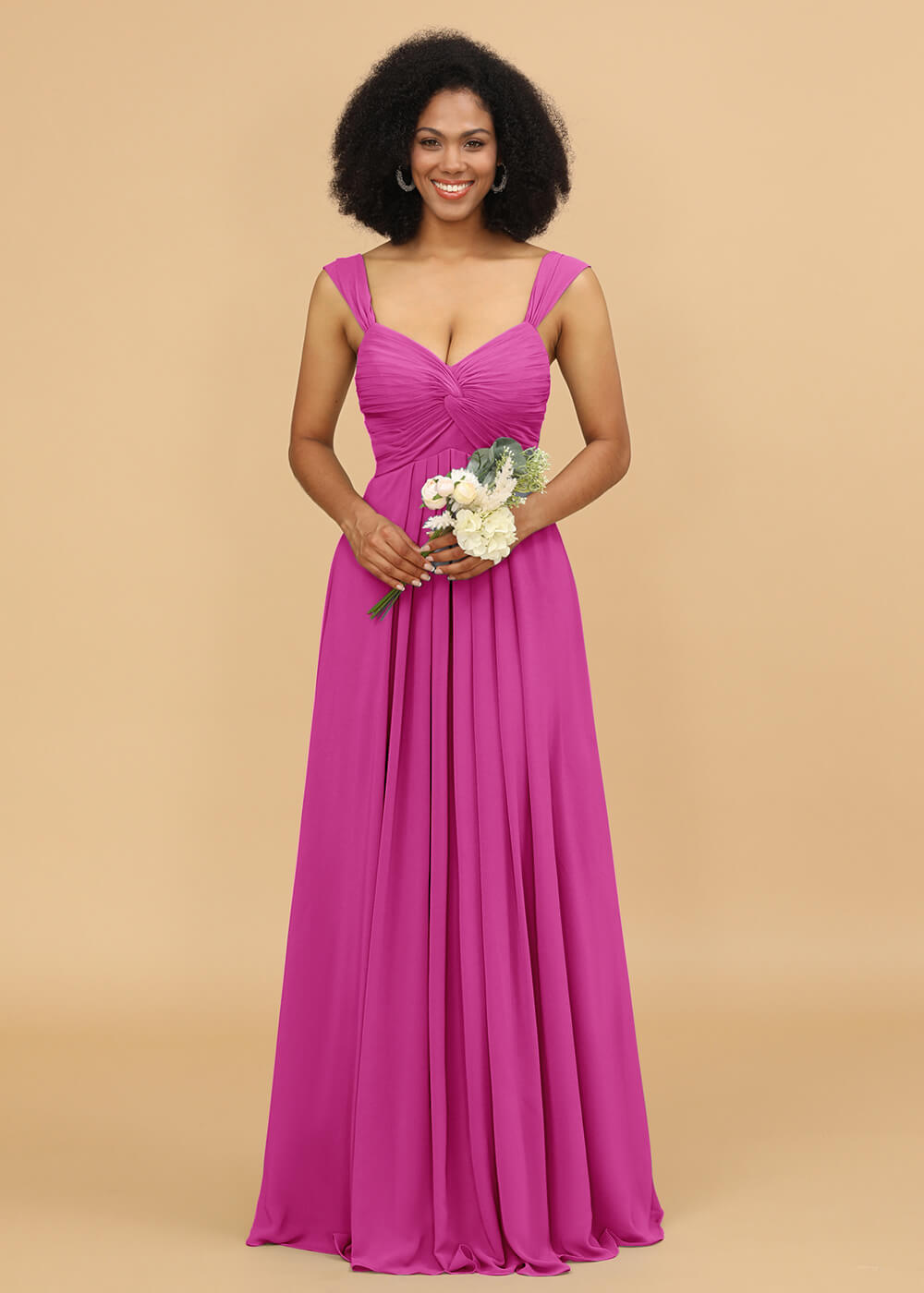 Sweetheart Neck Chiffon Mix Bridesmaid Dress