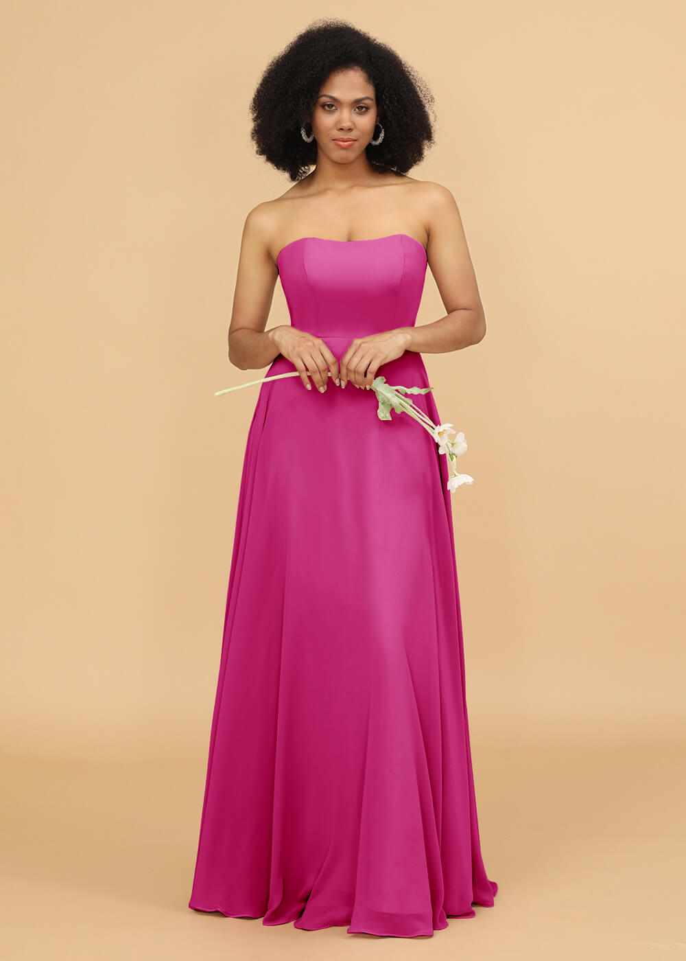 Strapless A-line Chiffon Bridesmaid Dress
