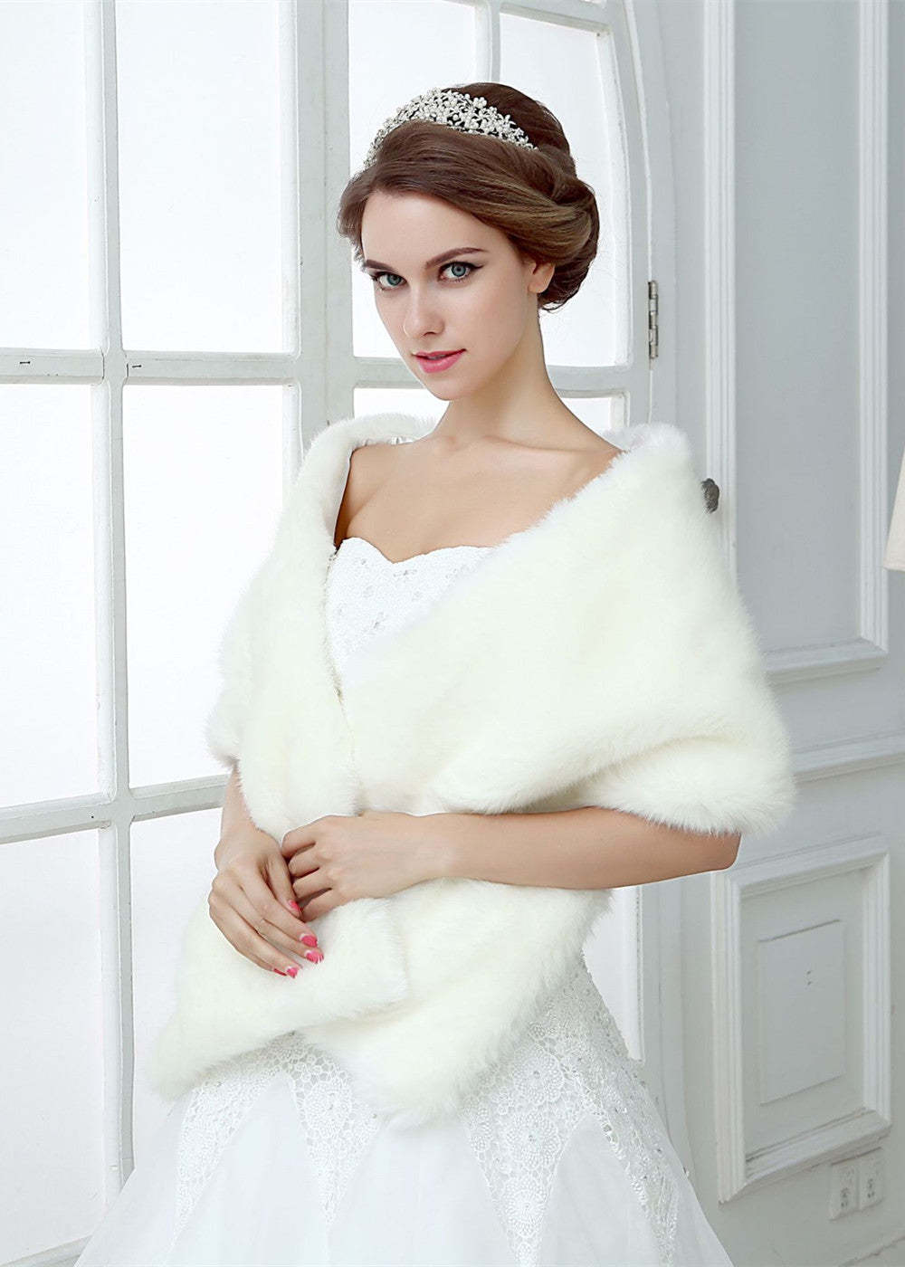 Wedding Shrug Bridal Faux Fur Wrap