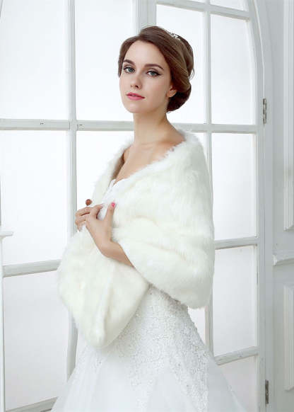 Wedding Shrug Bridal Faux Fur Wrap
