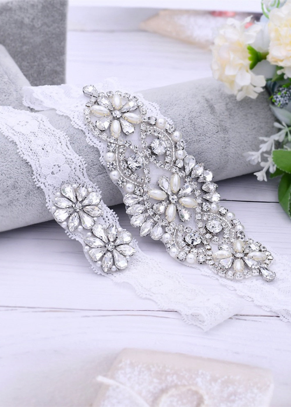 Crystal Rhinestones Wedding Garter Set, Wedding Garter, Lace Wedding Garter Set, Bridal garter set, Silver Bridal Garter